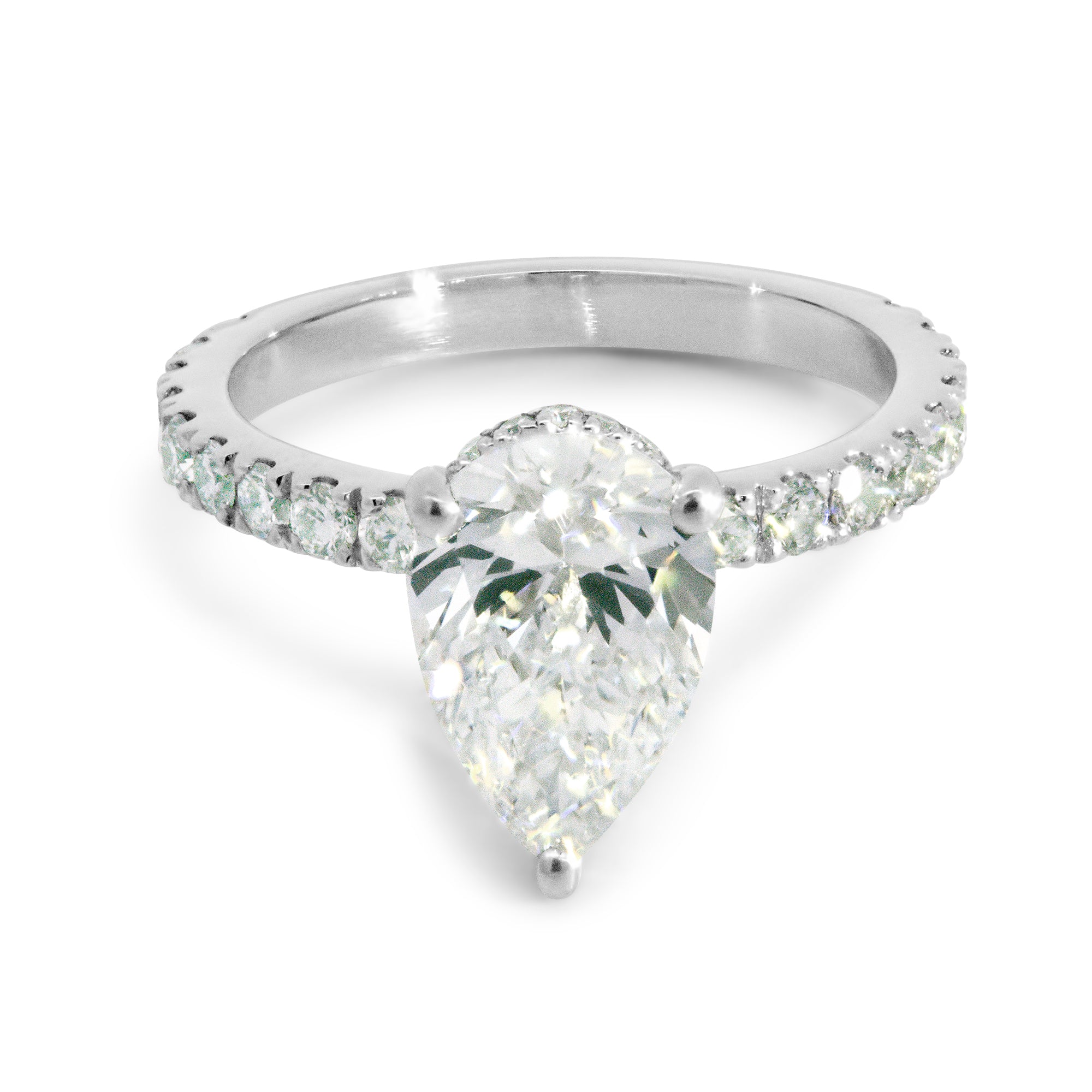 Jordan Pear Cut Engagement Ring w/ Hidden Halo