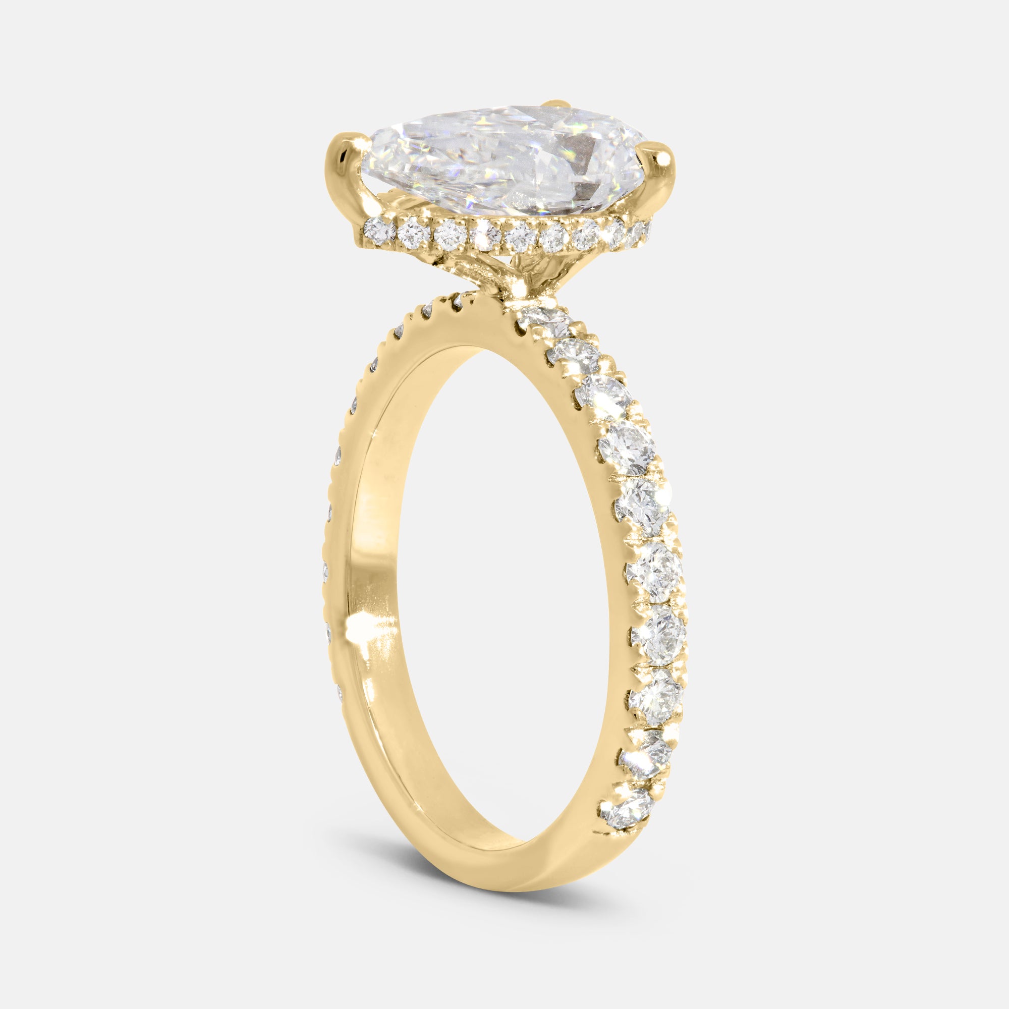 Jordan Pear Cut Engagement Ring w/ Hidden Halo