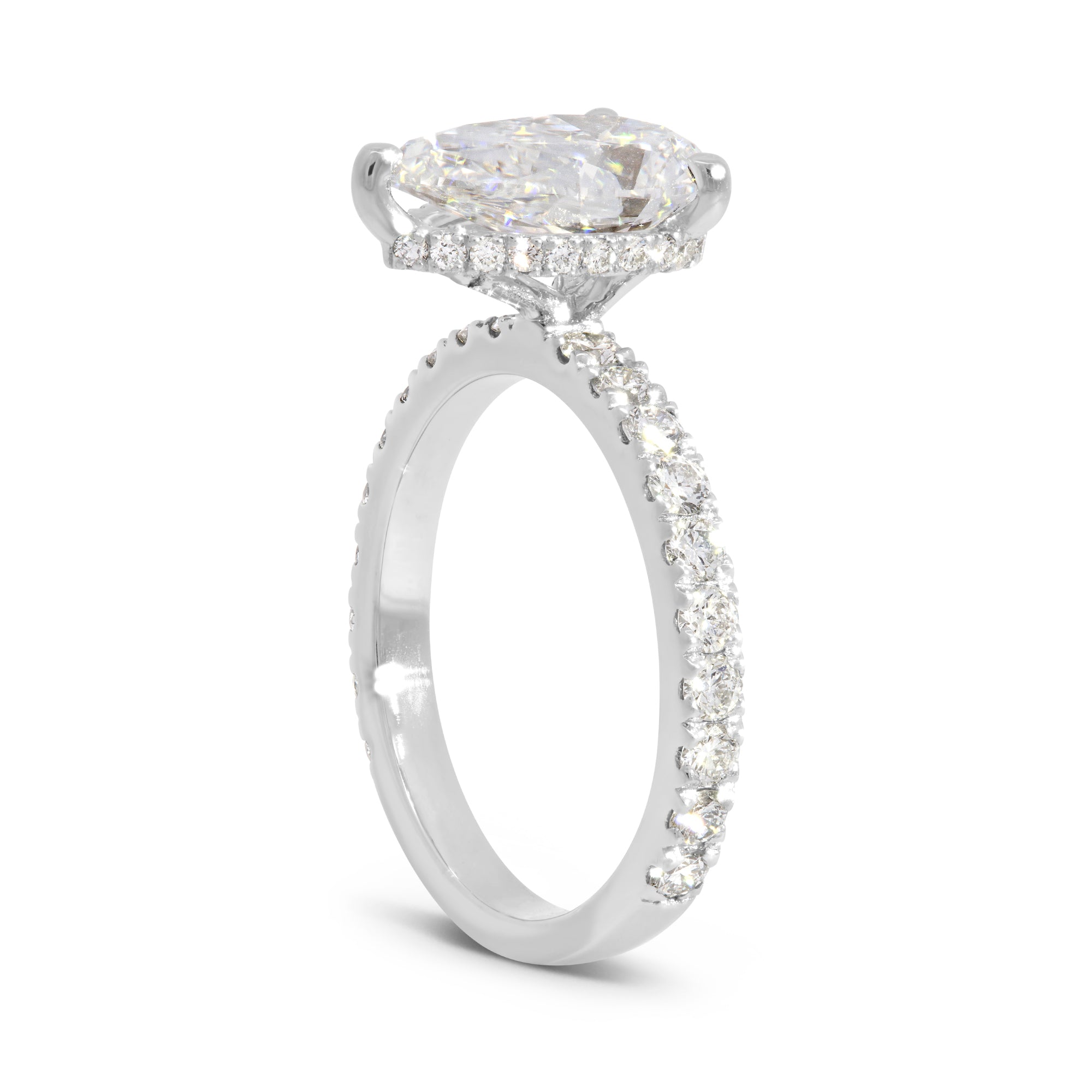 Jordan Pear Cut Engagement Ring w/ Hidden Halo