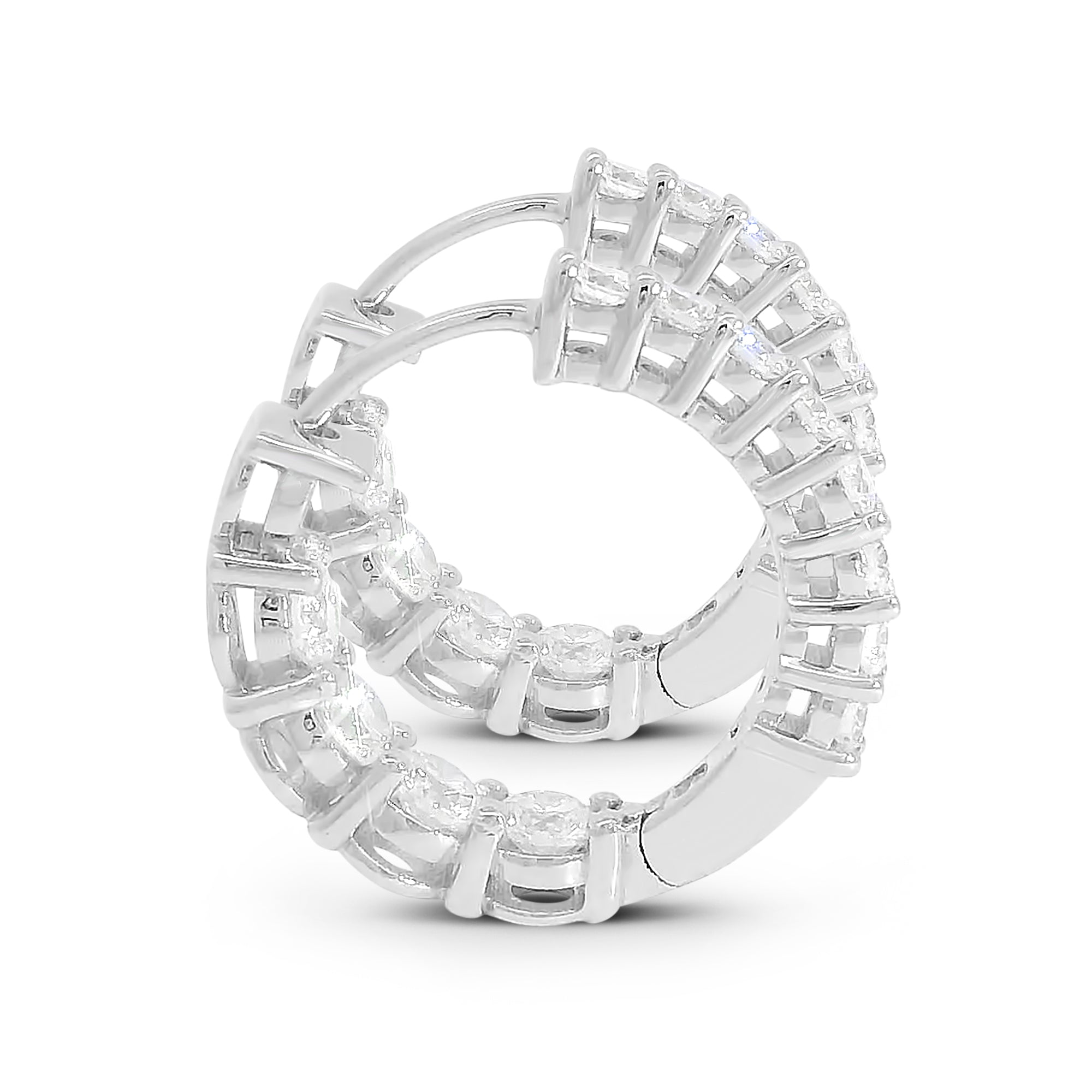 Brilliant/Round Diamond Hoops 12mm