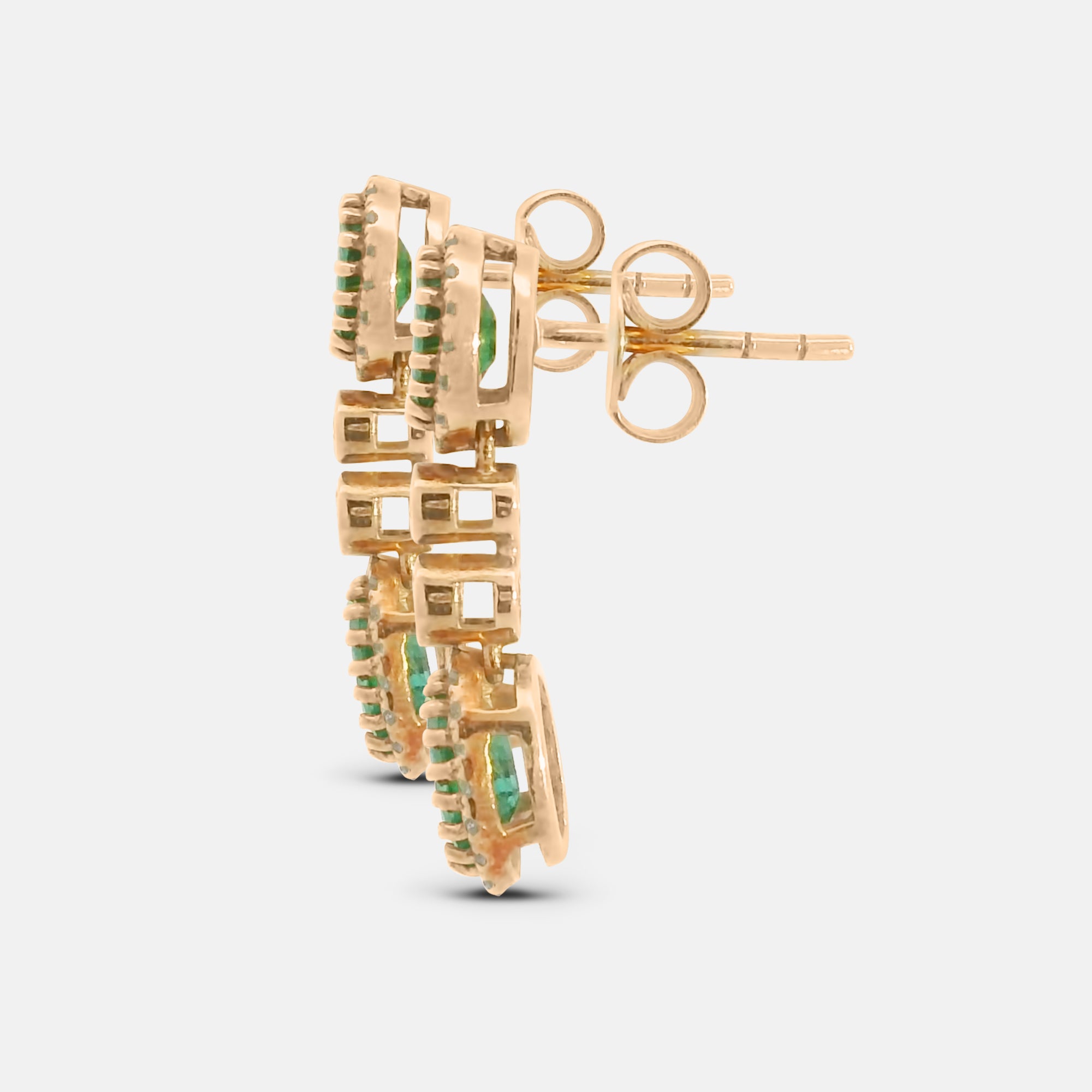 Emerald and Diamond Drop Earrings