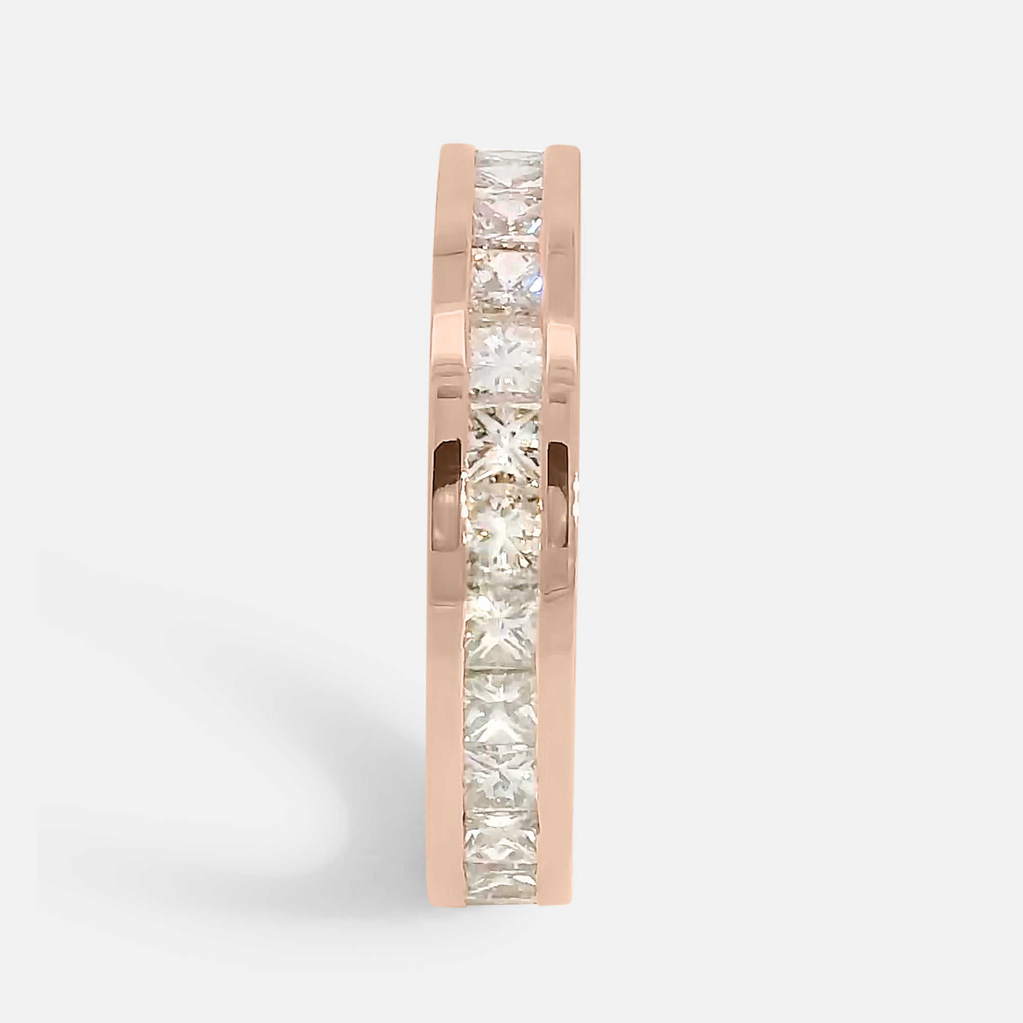 4mm Channel Set Band w/ Princess Cut Diamonds