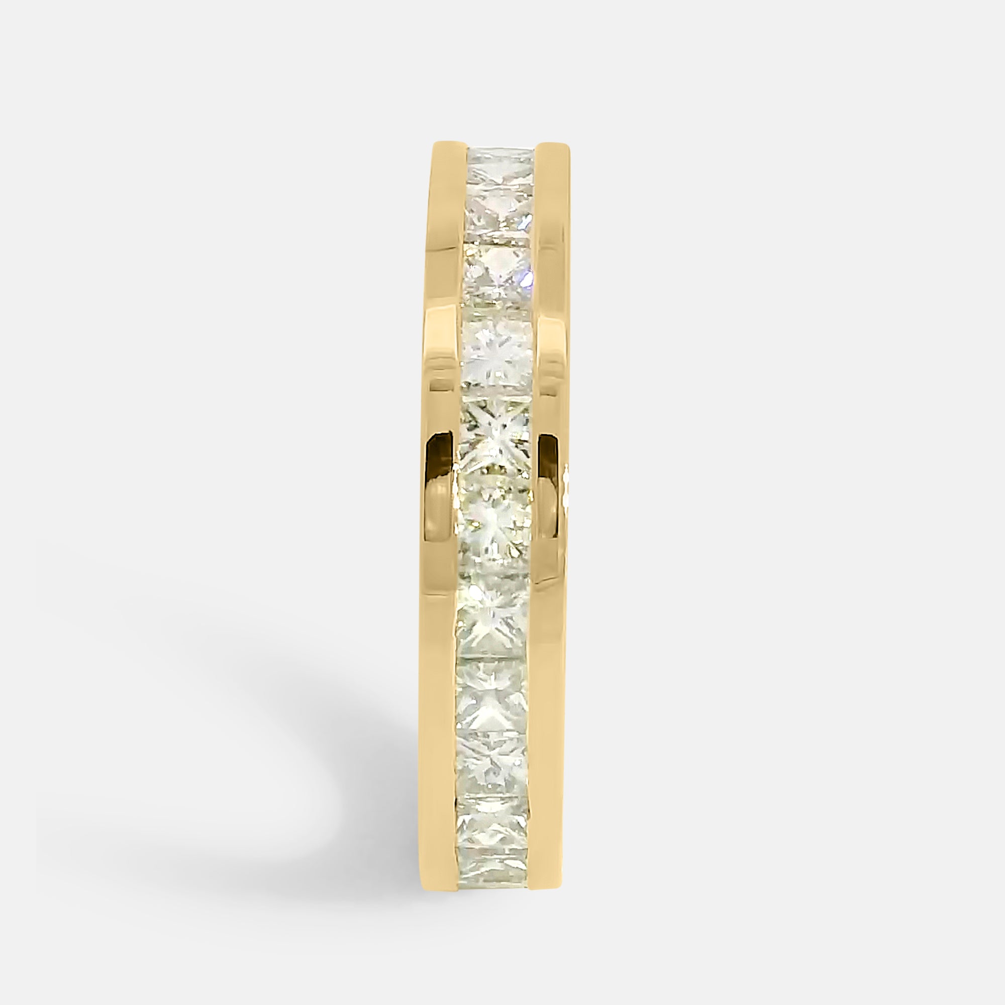 4mm Channel Set Band with Princess Cut Diamonds