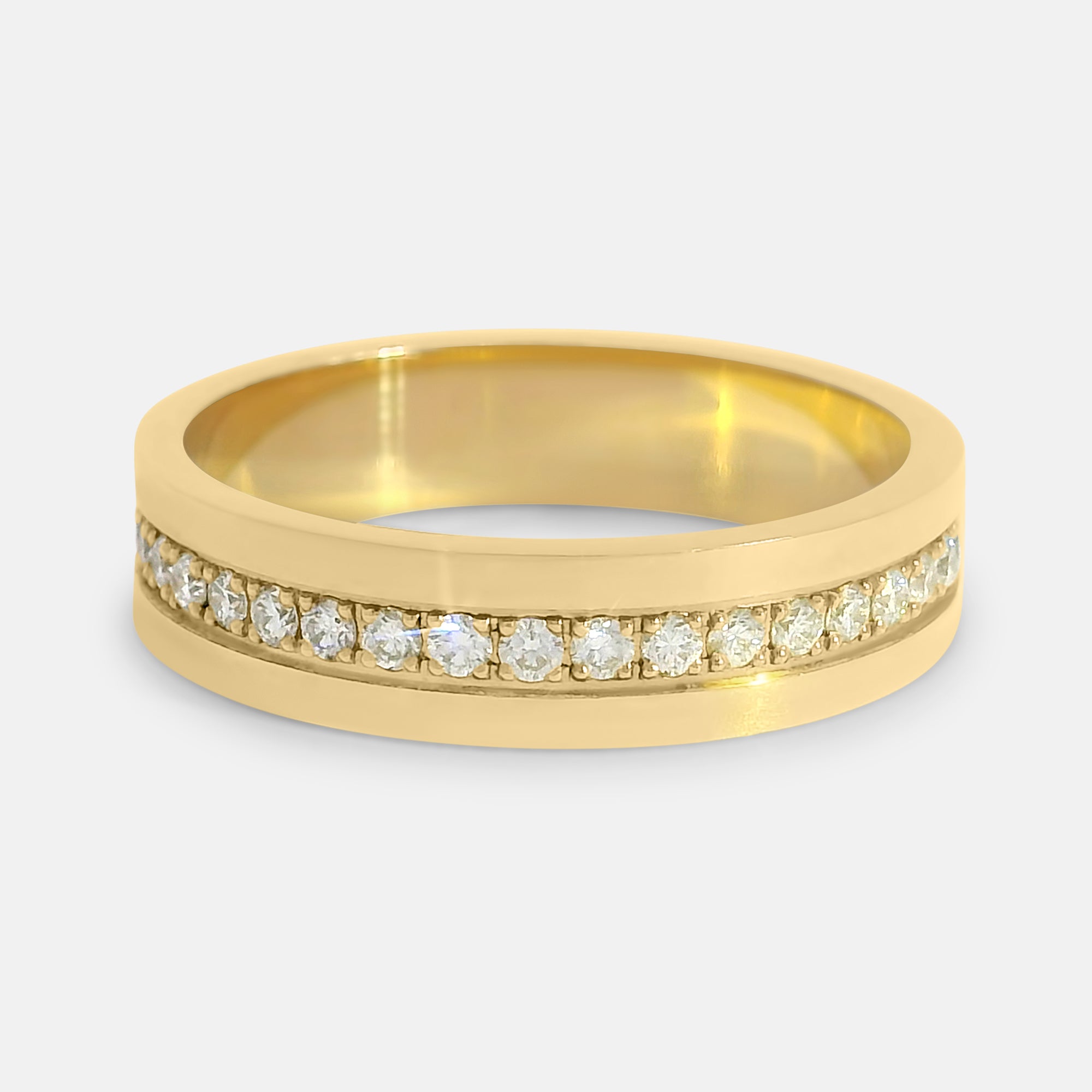5mm Cigar Band with Inset Diamonds