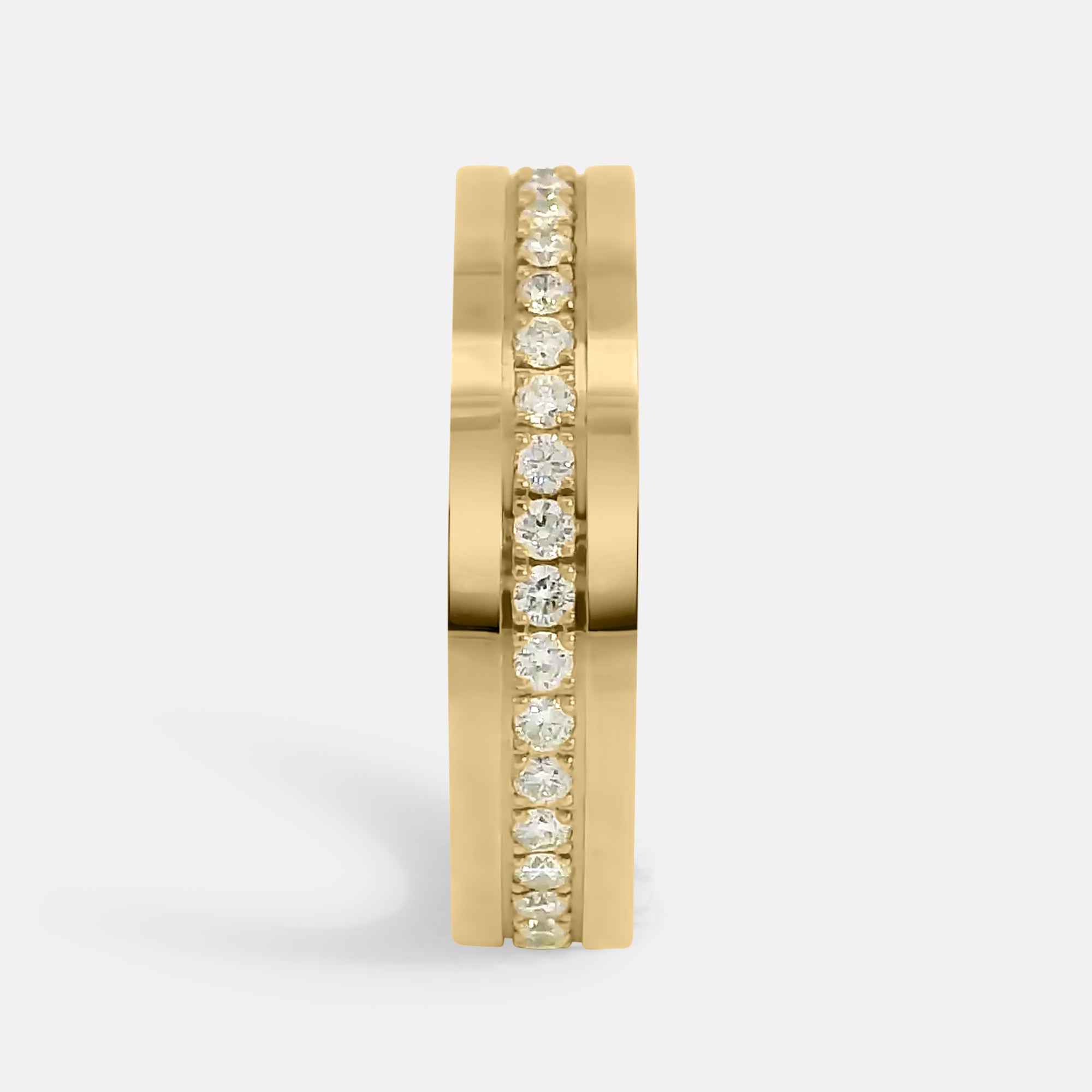 5mm Cigar Band with Inset Diamonds