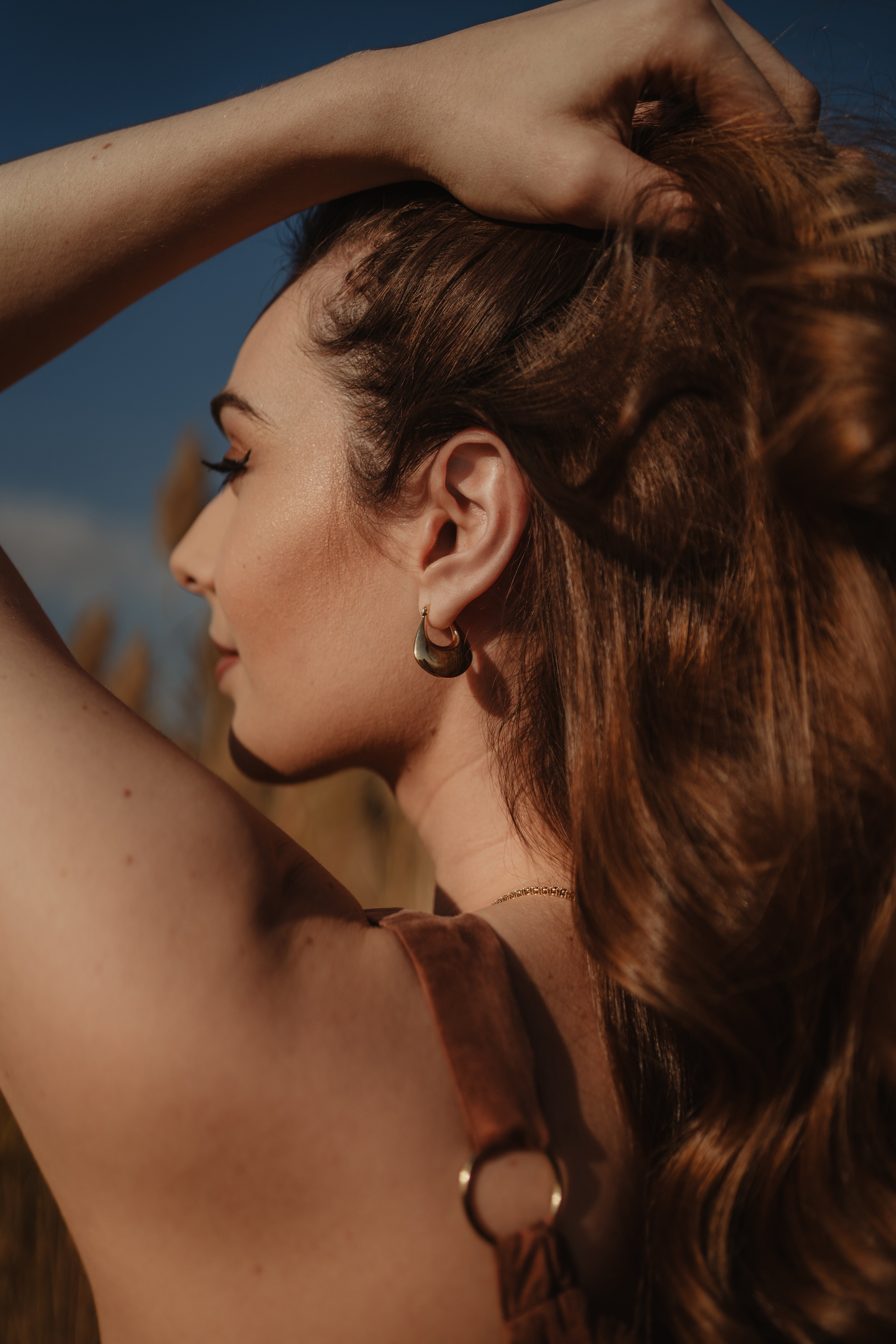 Chunky Elongated Hoop Earrings