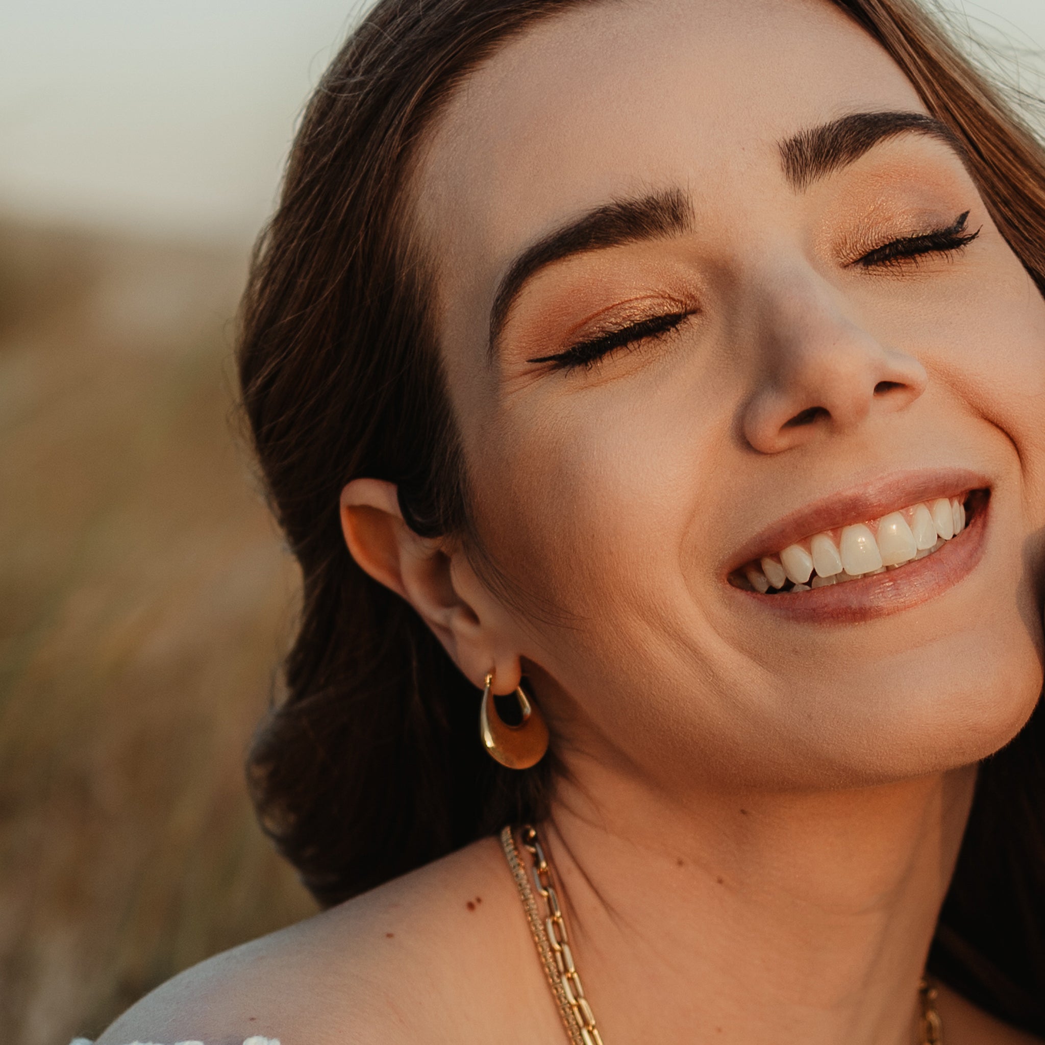 Chunky Elongated Hoop Earrings