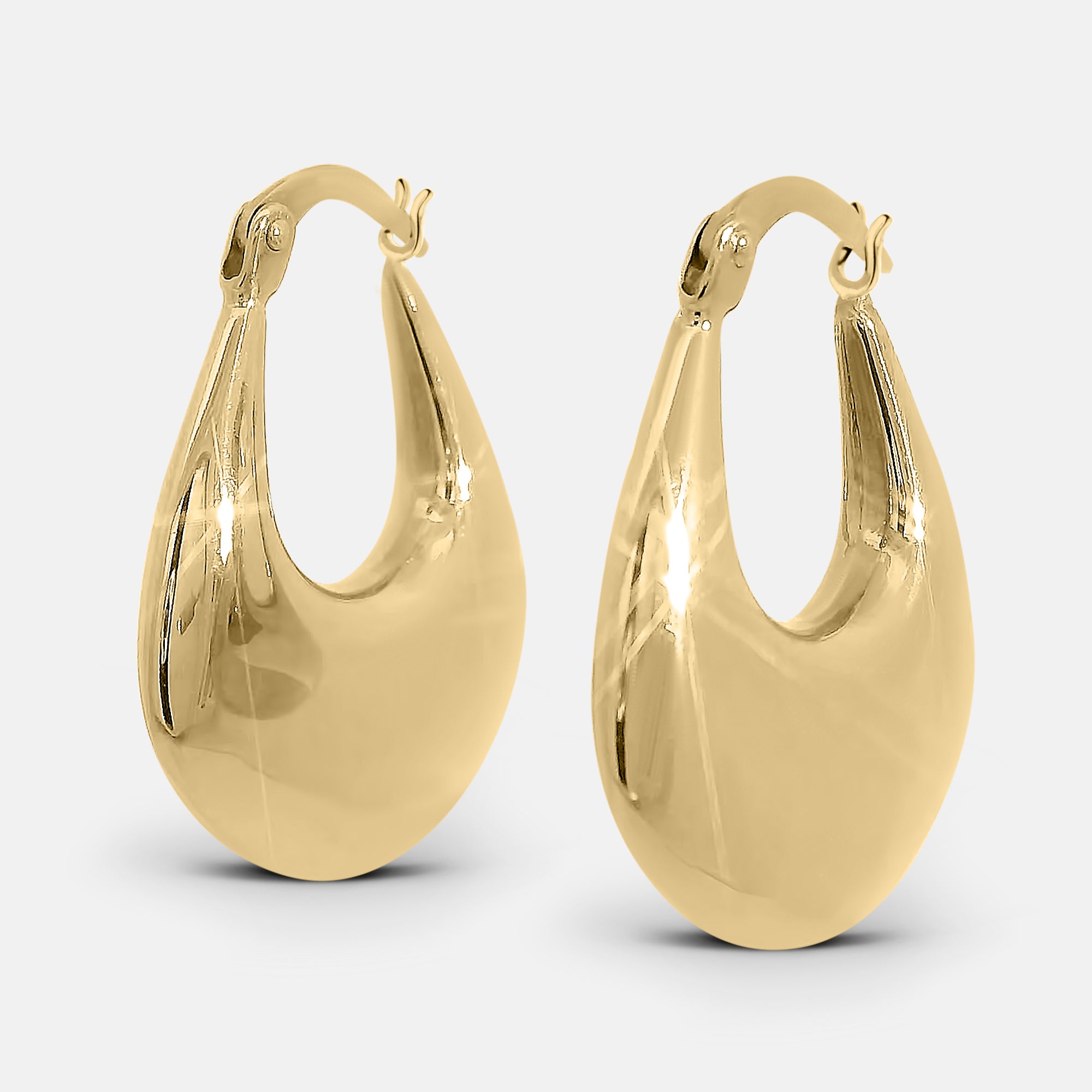 Chunky Elongated Hoop Earrings