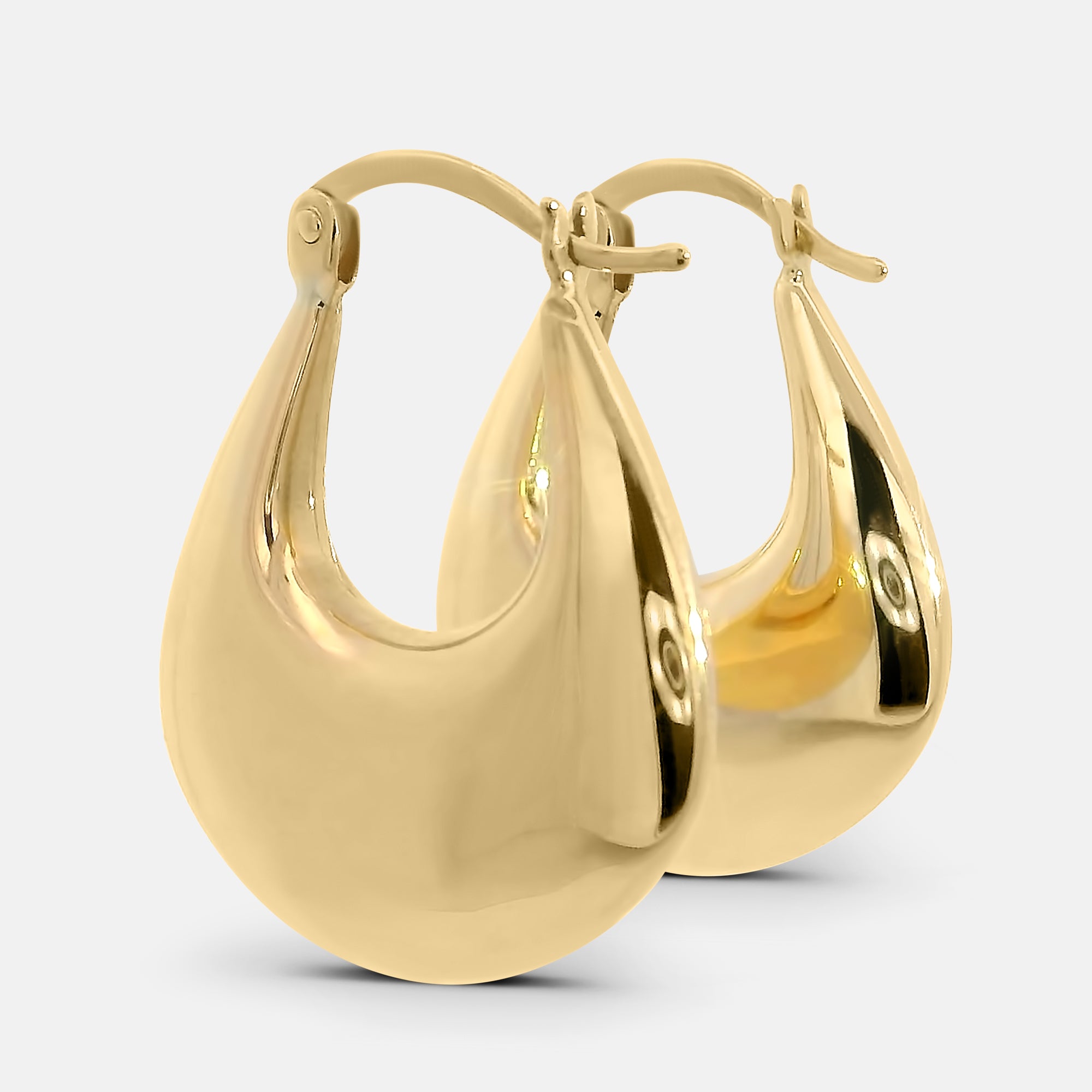 Chunky Elongated Hoop Earrings