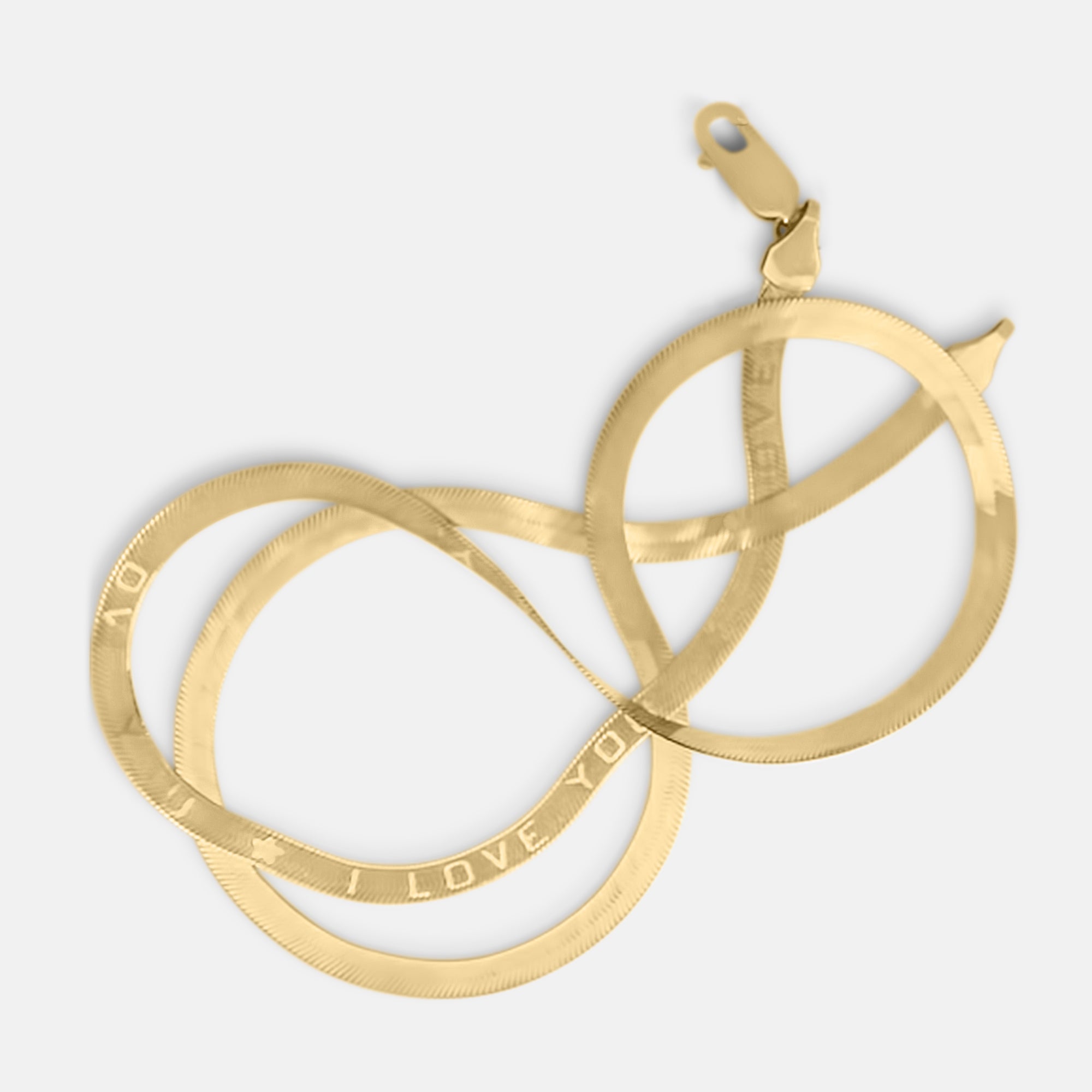 I LOVE YOU Flat Chain Necklace