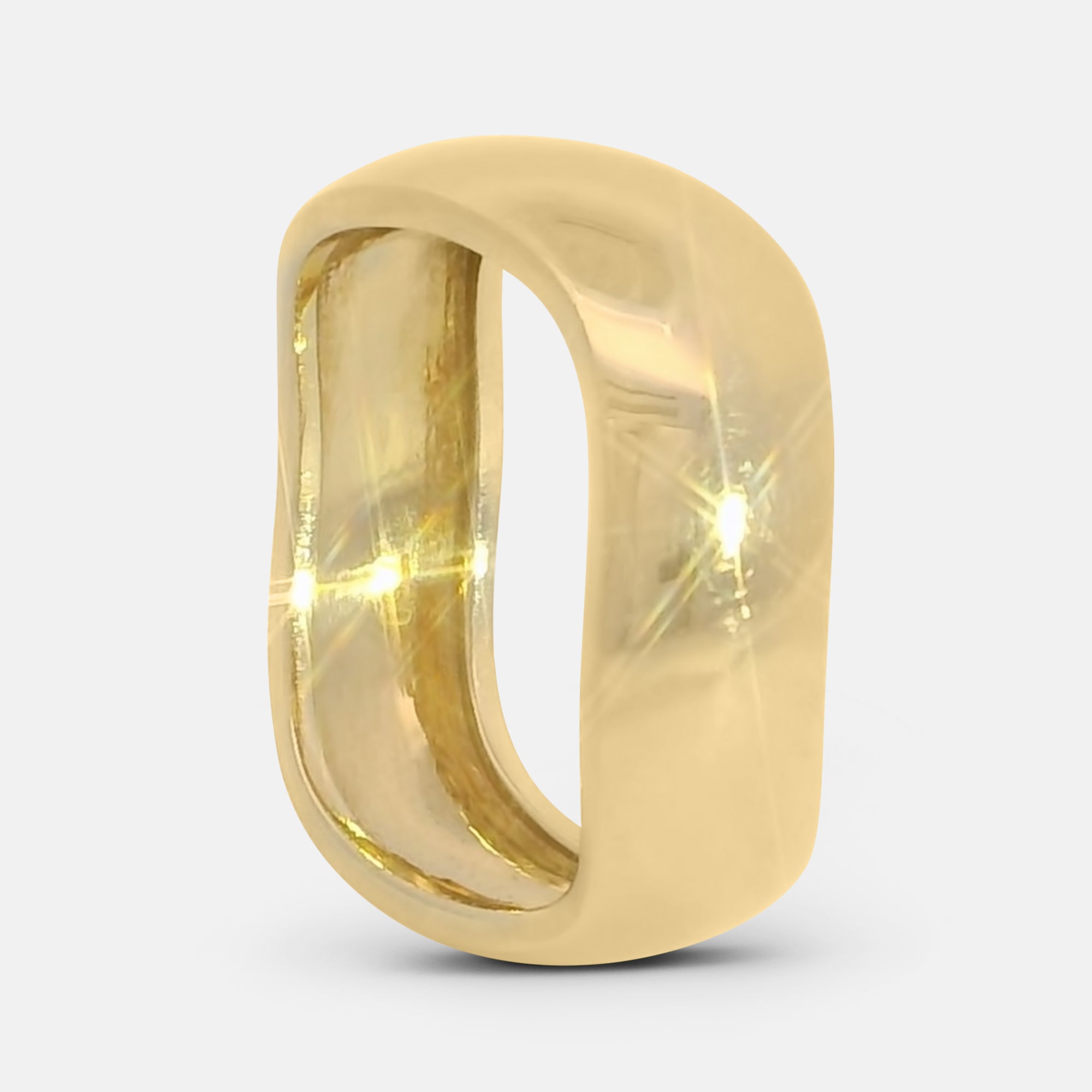 Wide Curved Polished Band