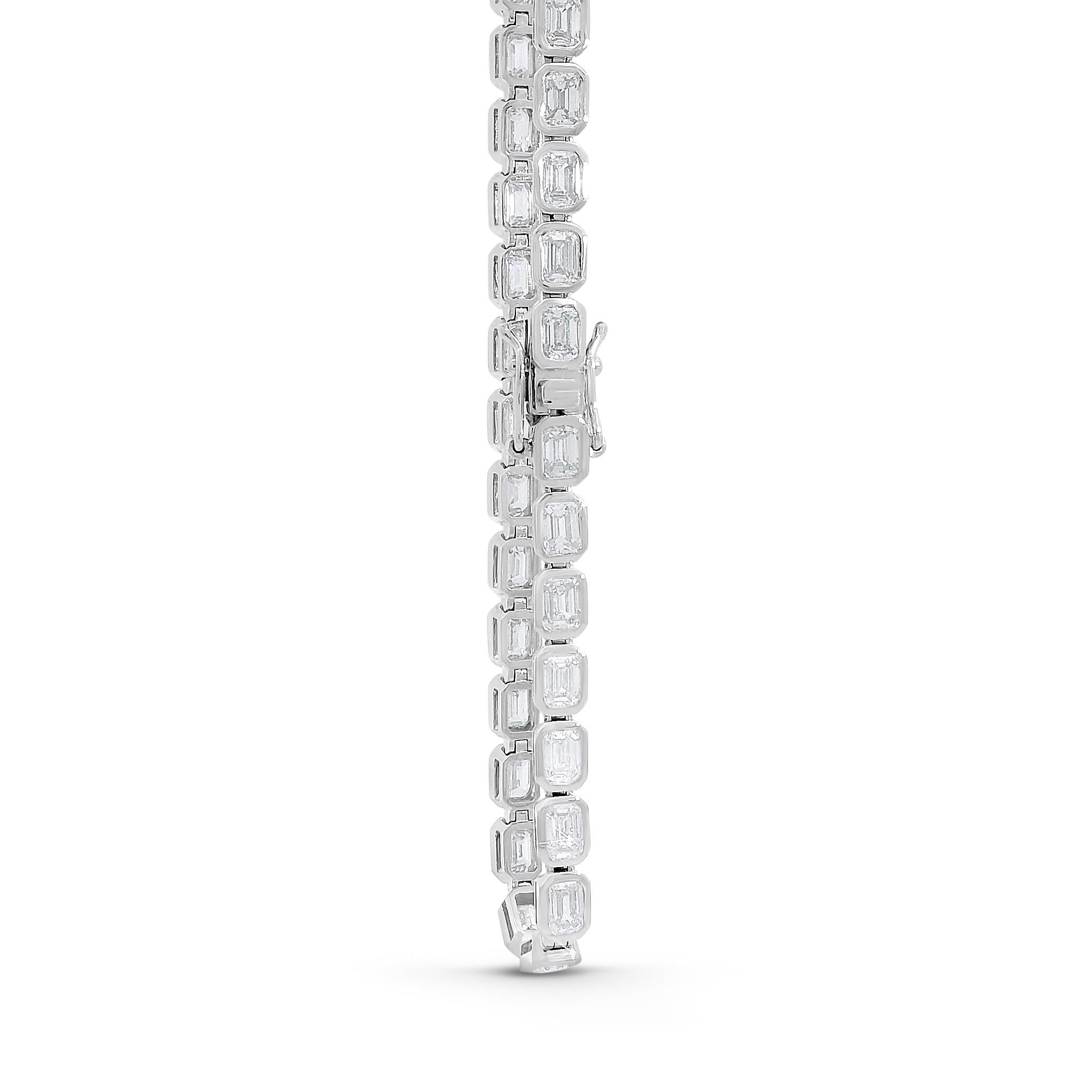 7.35ct Emerald Cut Tennis Bracelet