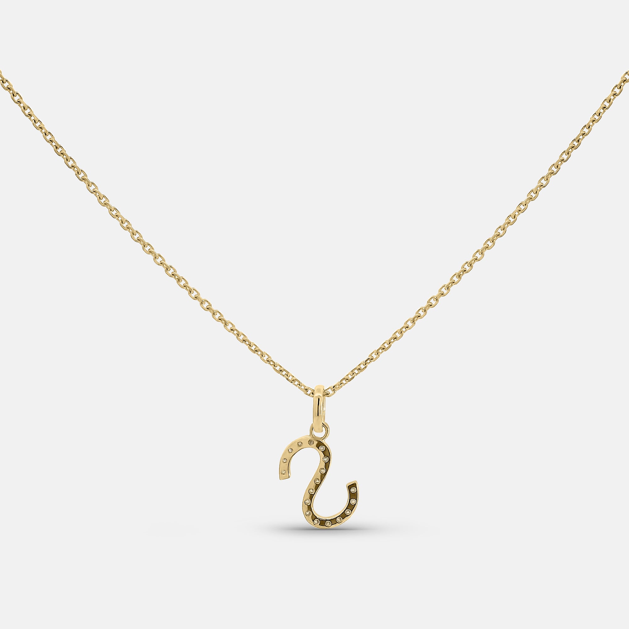 Customizable Initial Diamond Pendant Necklace w/ Chain