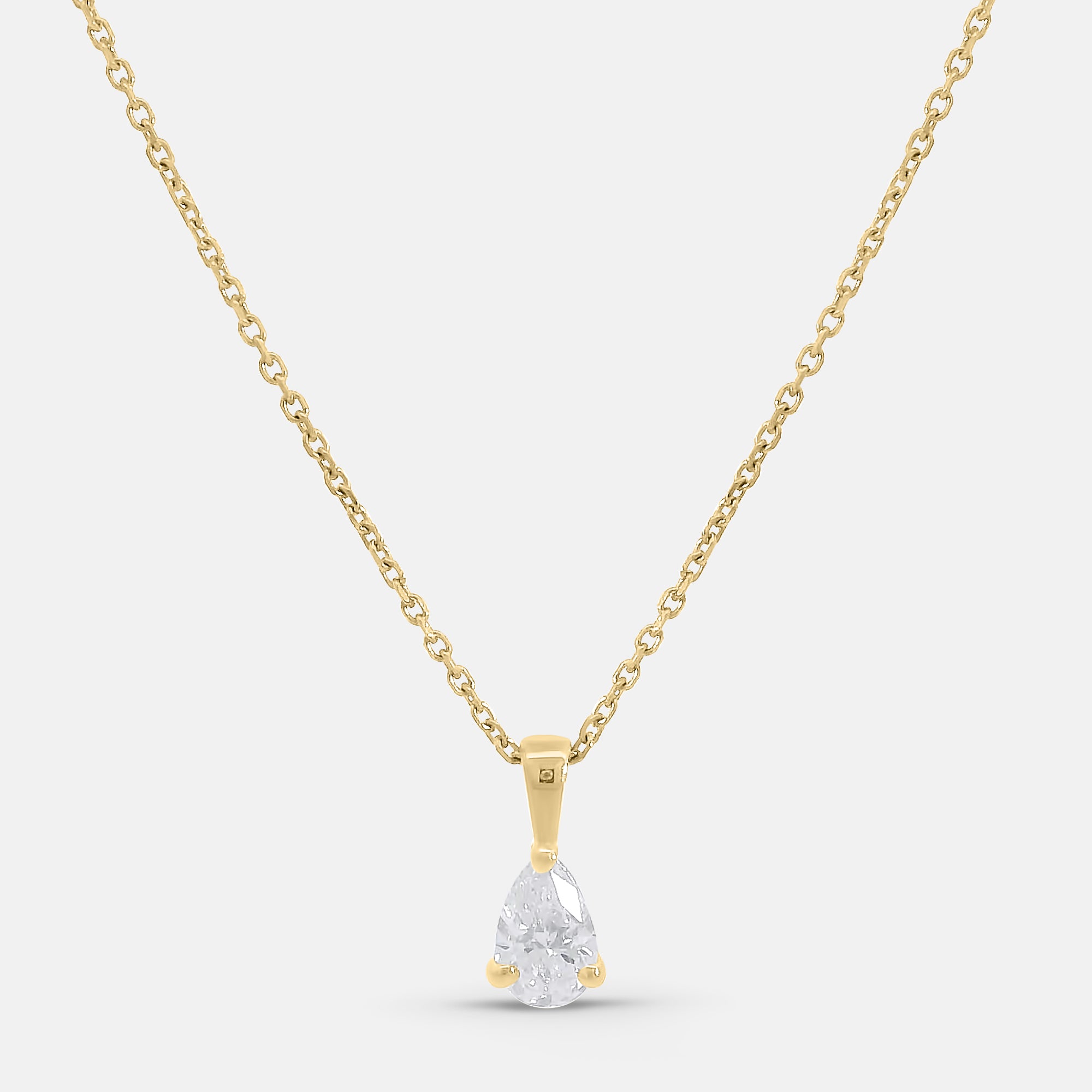 Pear Shape Diamond Pendant w/ Chain (0.25tcw)