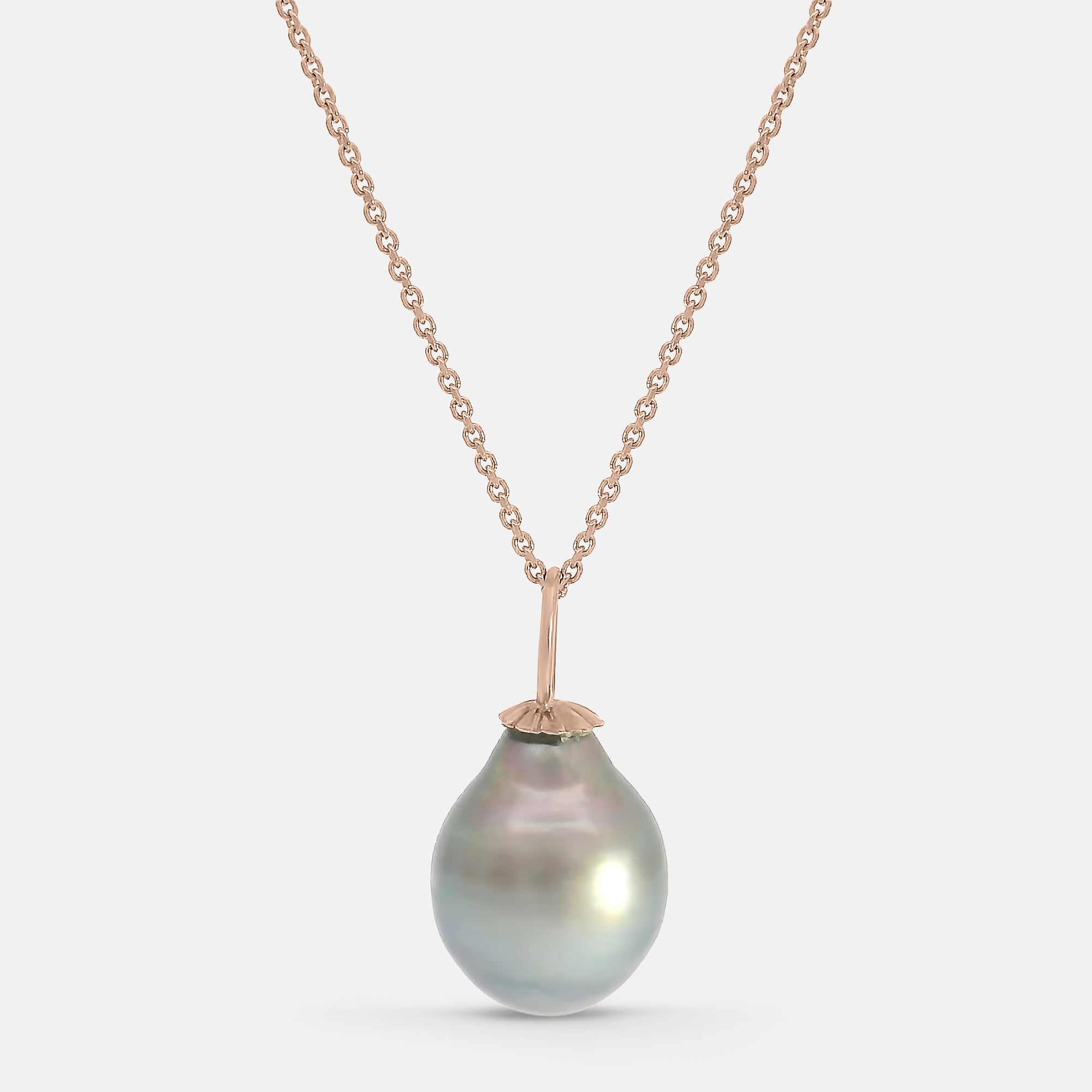 Solitaire Freshwater Pearl Necklace (Black)