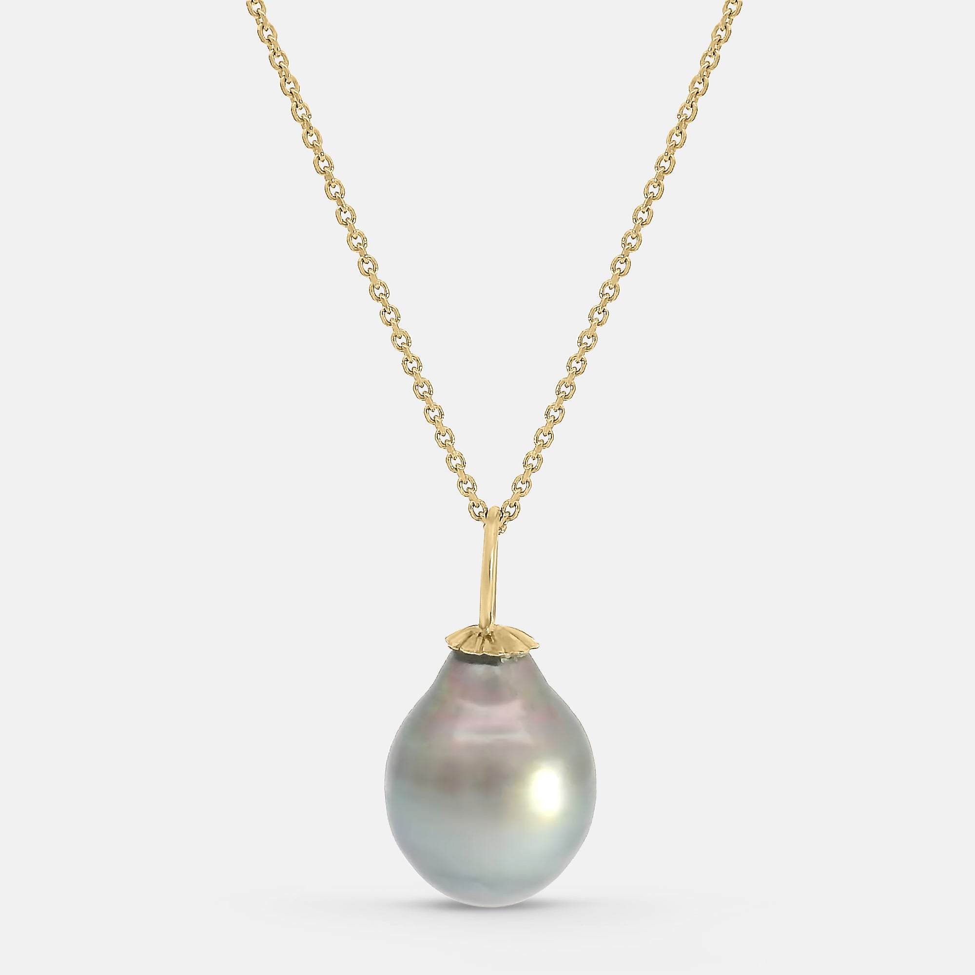 Solitaire Freshwater Pearl Necklace (Black)