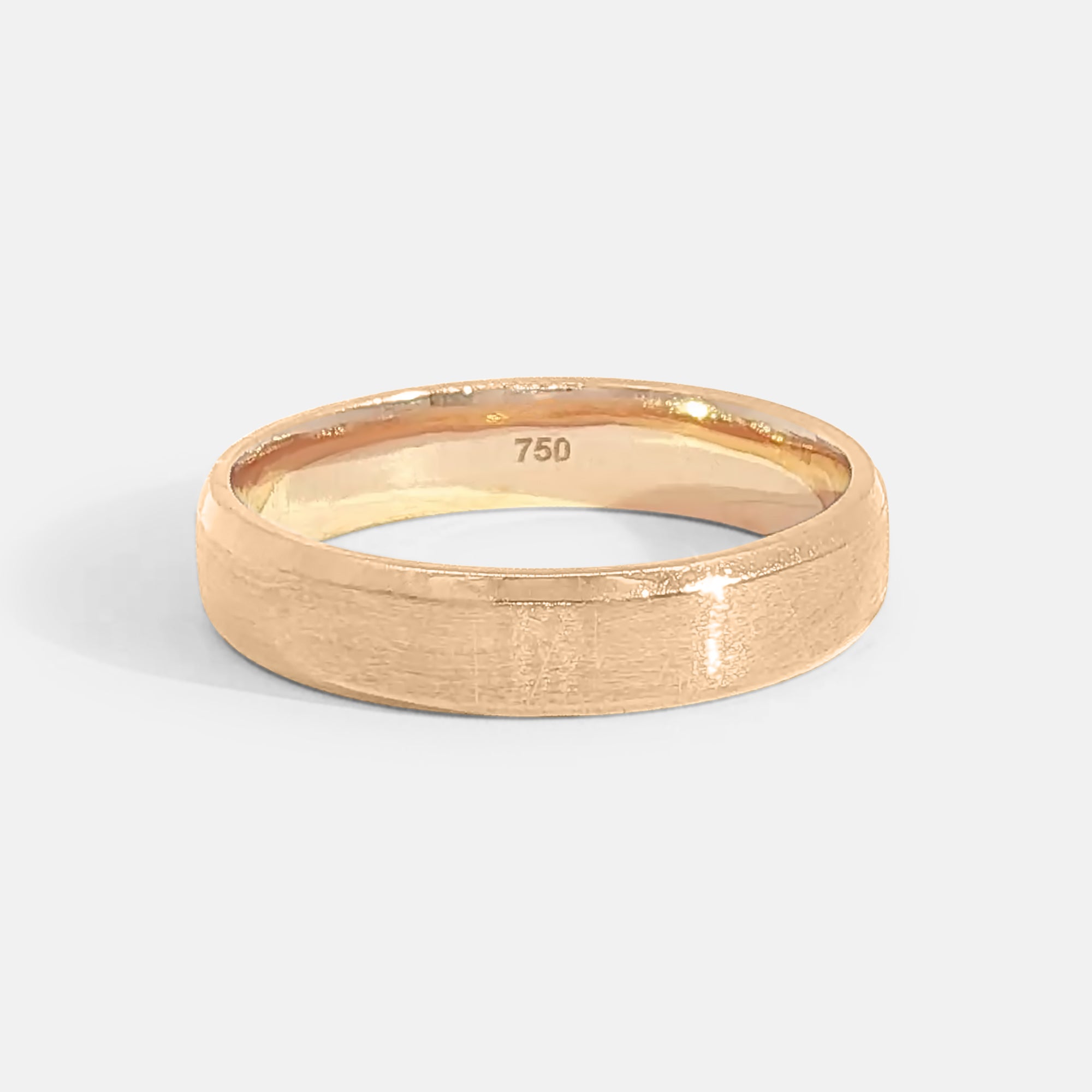 Beveled Edge Brushed Cigar Band 4mm