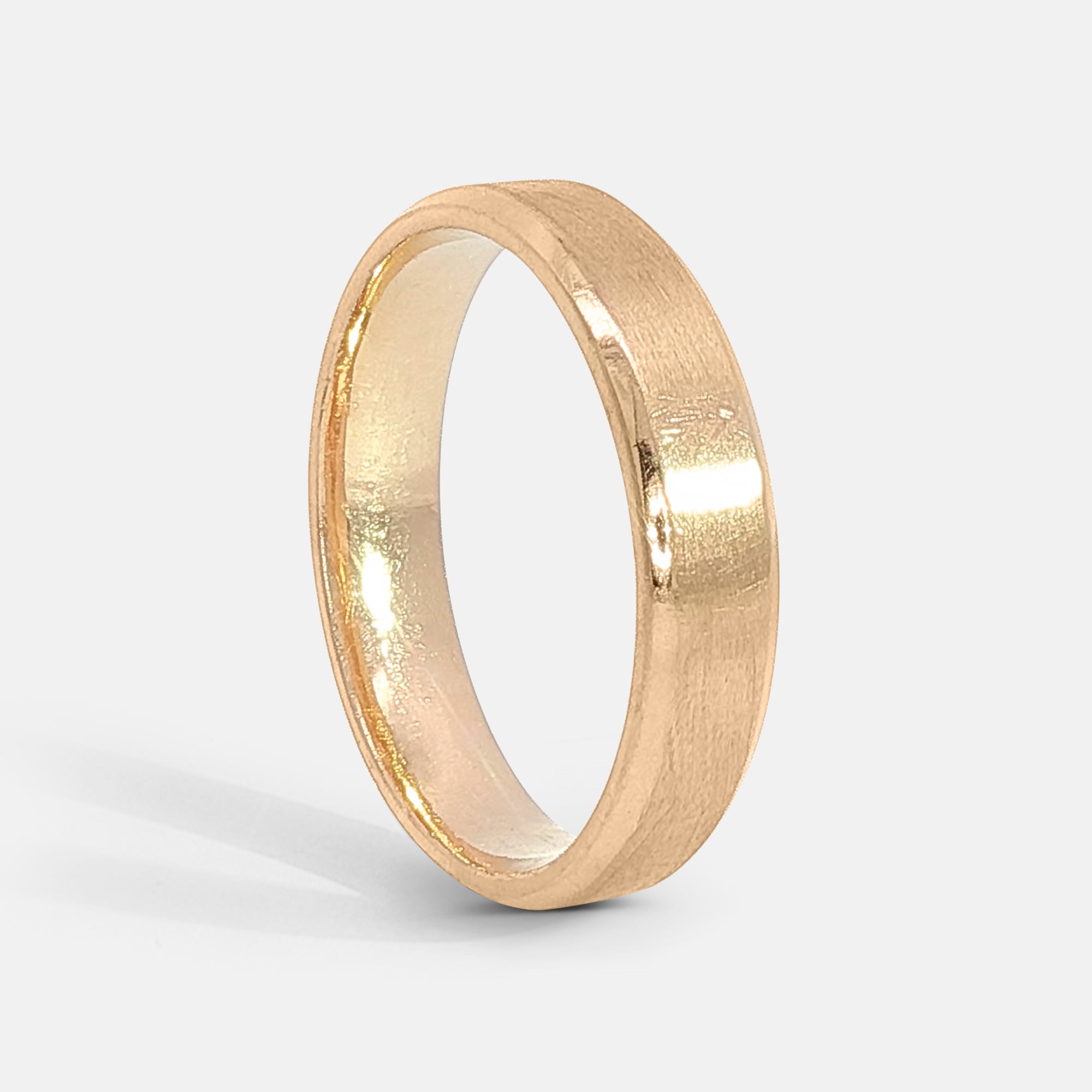 Beveled Edge Brushed Cigar Band 4mm