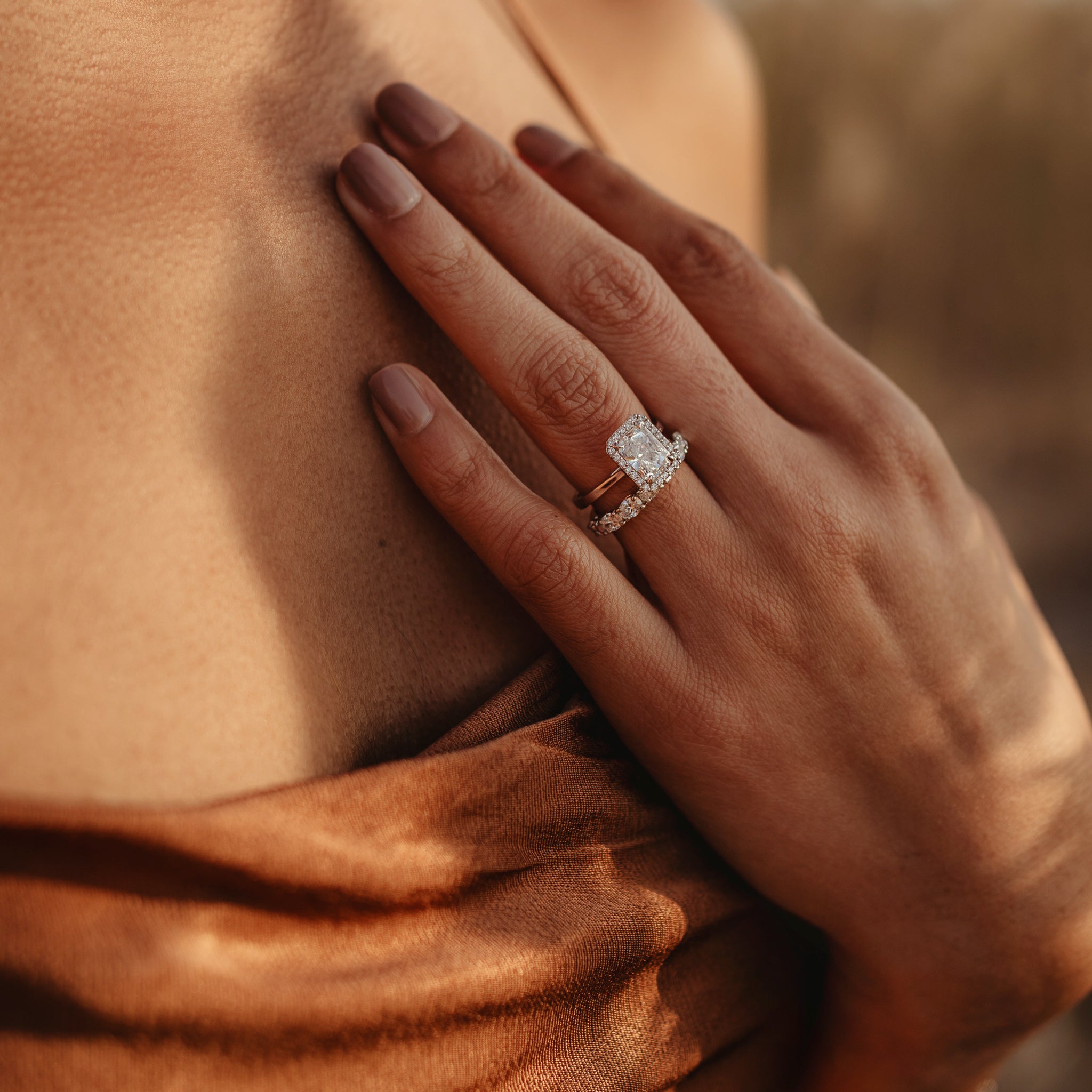 Chloe Radiant Cut w/ Halo Engagement Ring