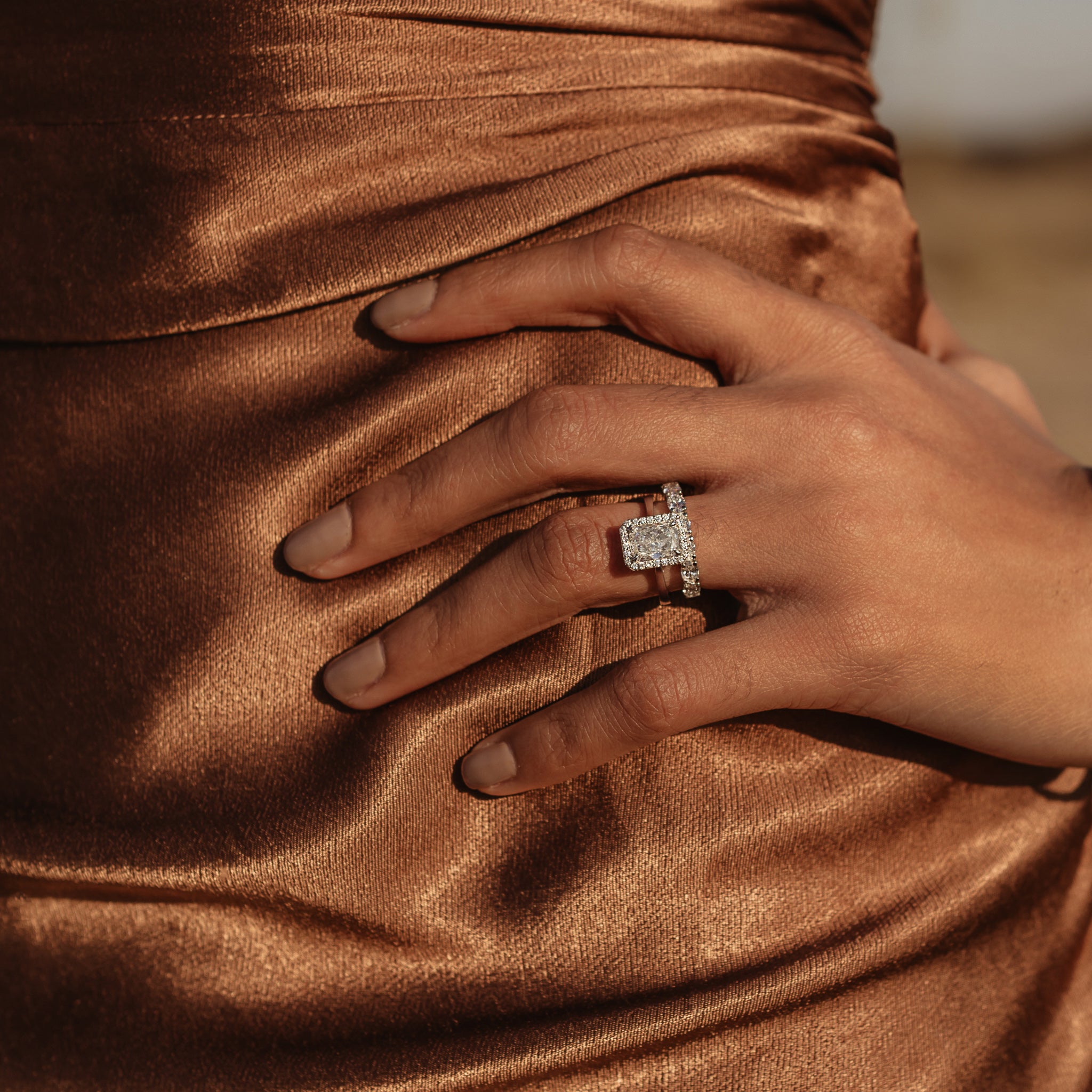 Chloe Radiant Cut w/ Halo Engagement Ring