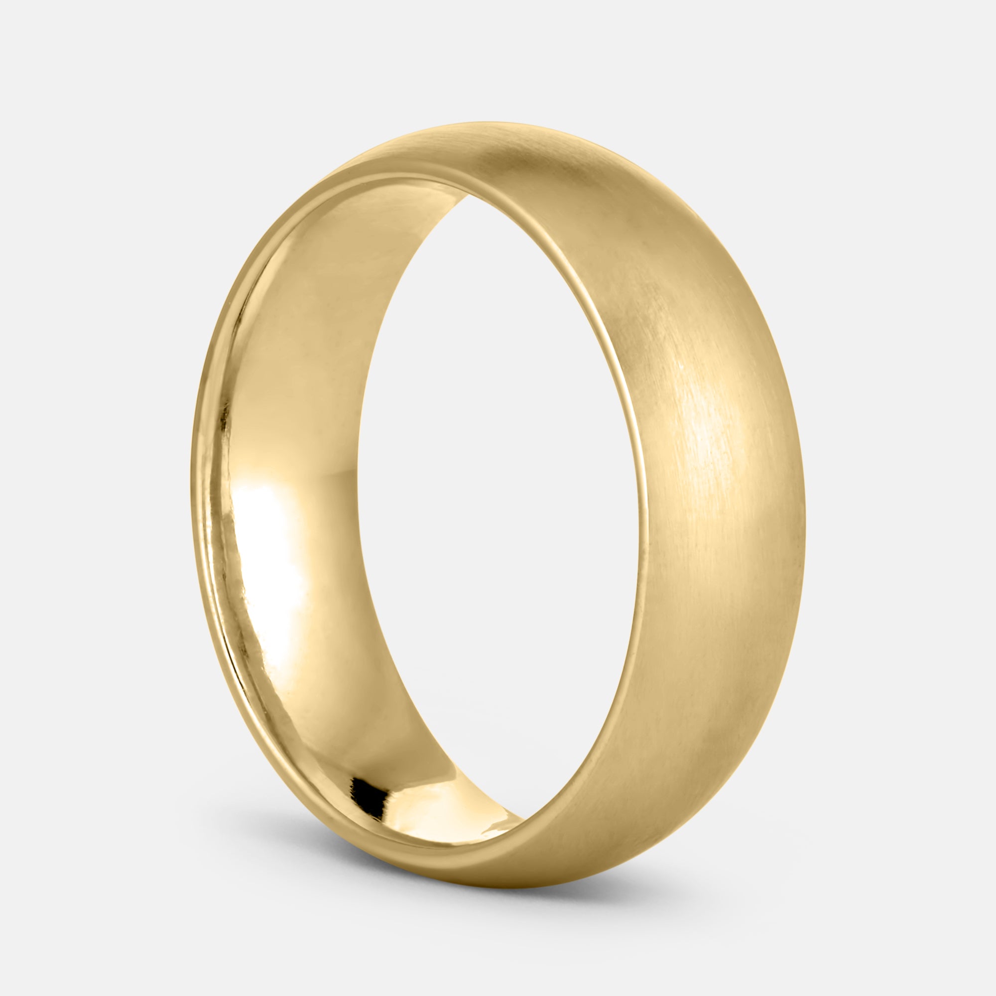 6mm Brushed Rounded Wedding Band
