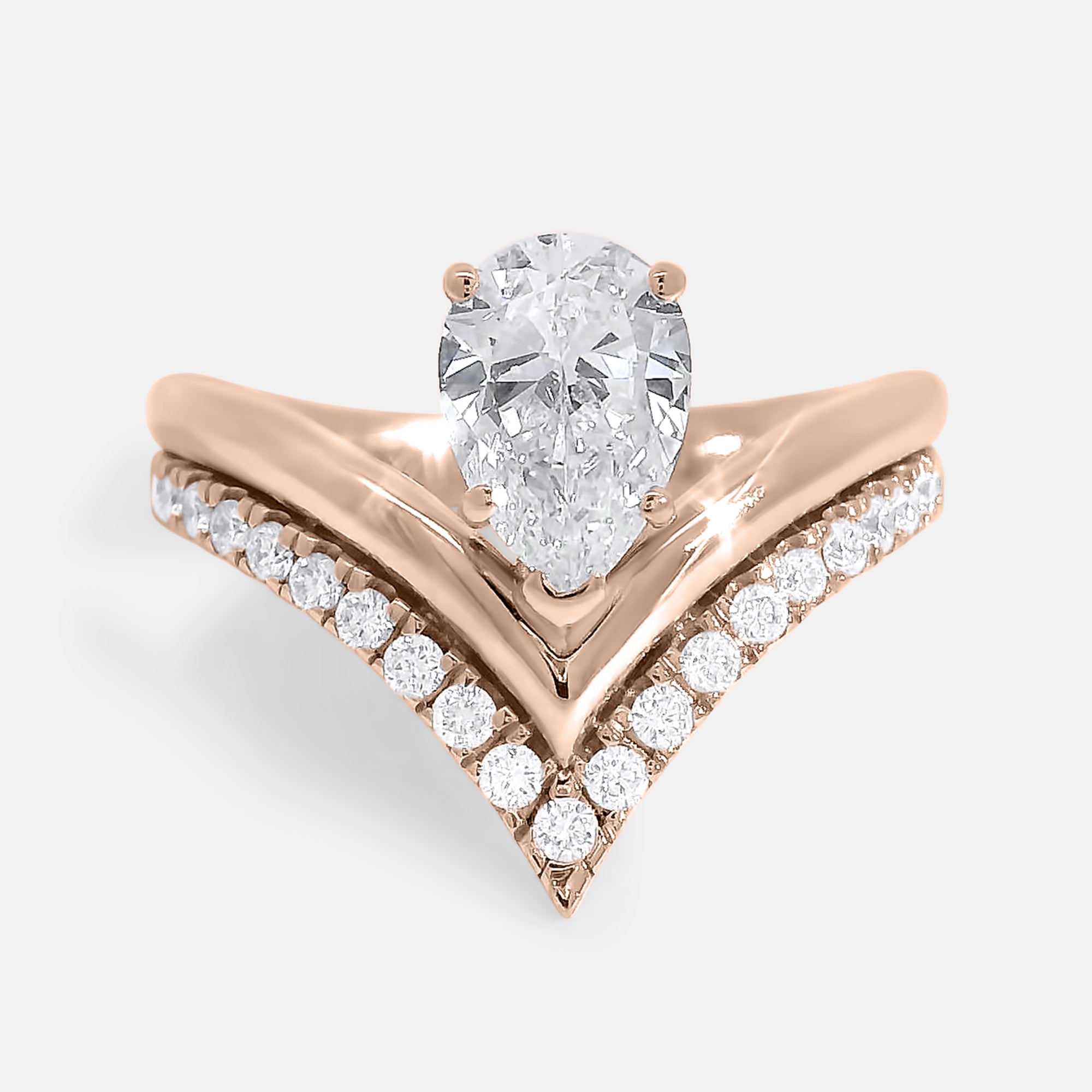 Anna Pear Wishbone Engagement Ring