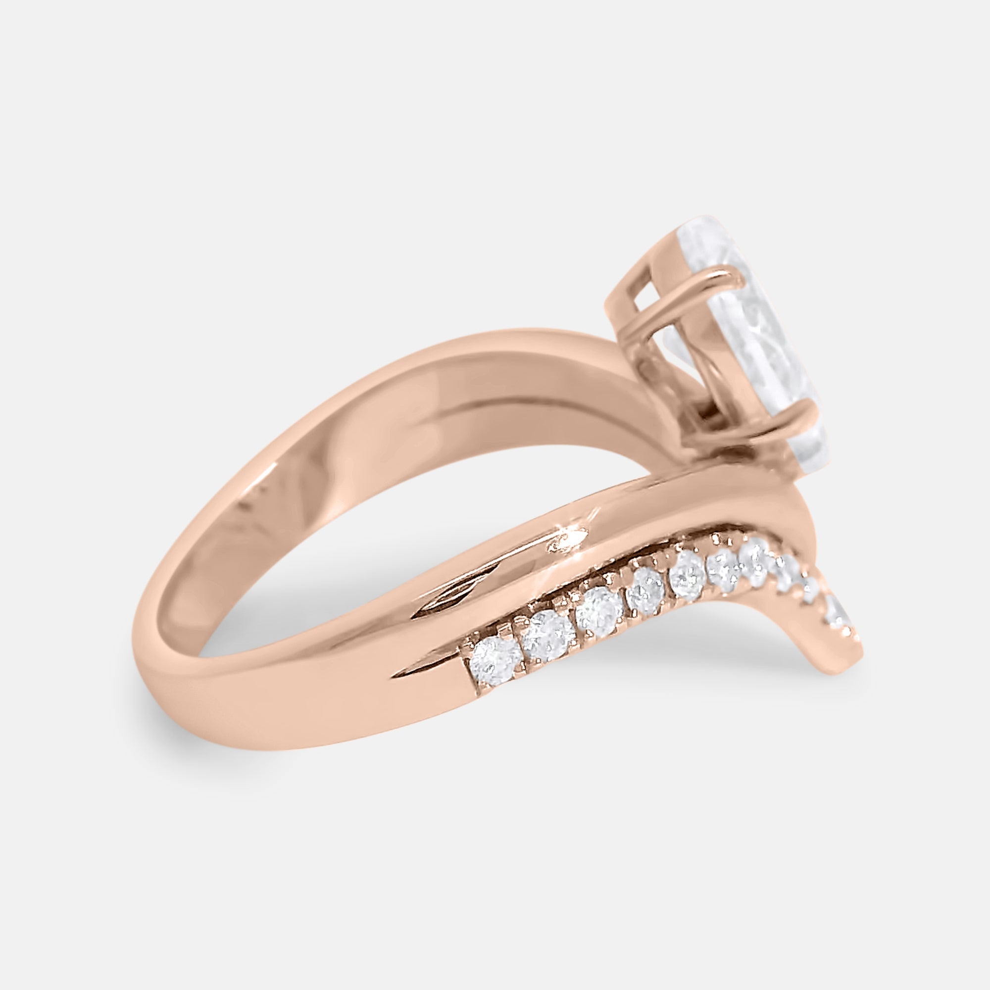 Anna Pear Wishbone Engagement Ring