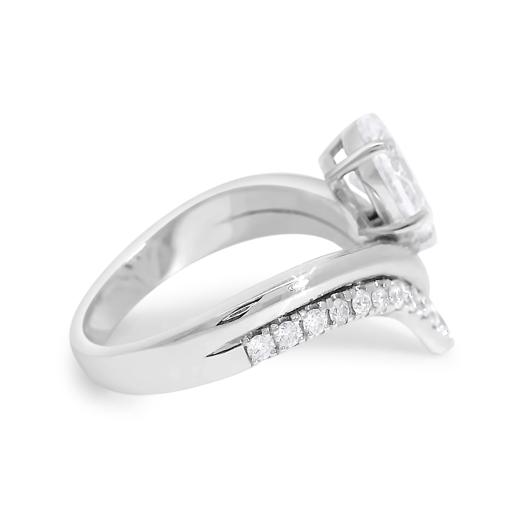 Anna Pear Wishbone Engagement Ring