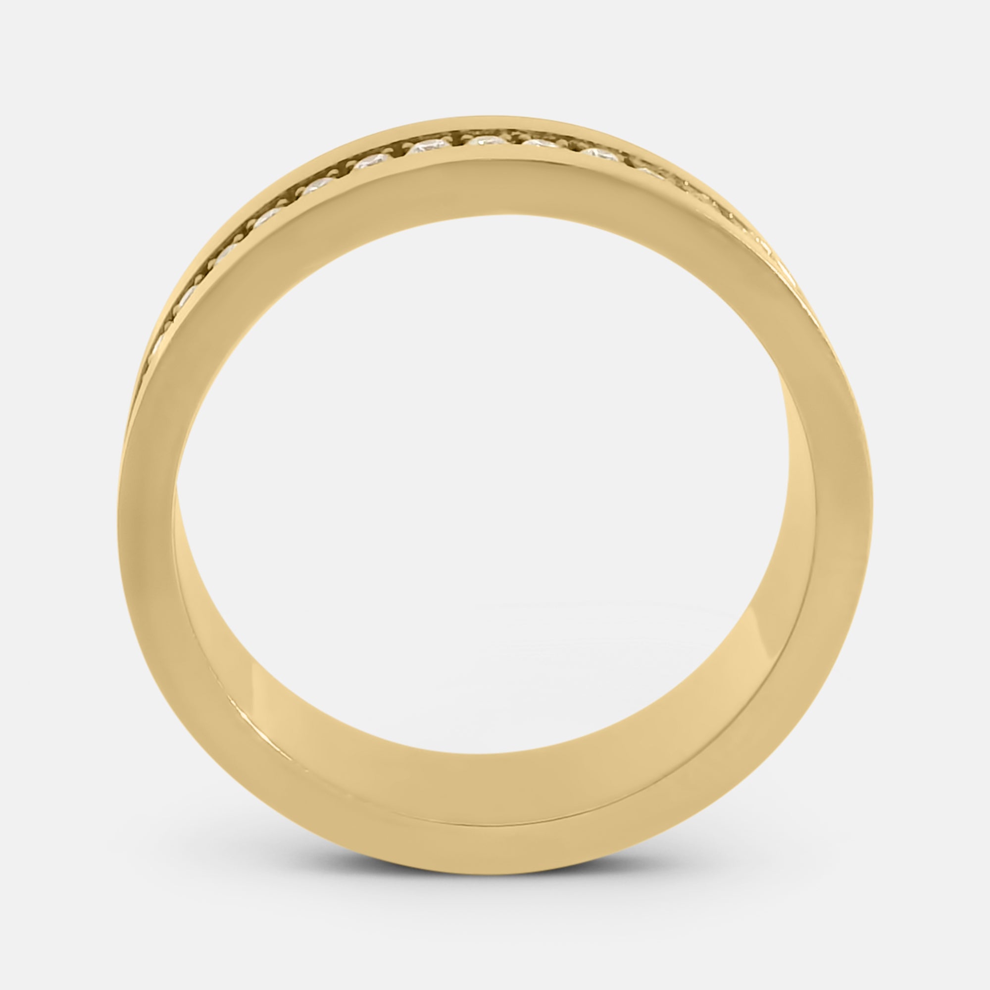 6mm Cigar Band with Inset Natural Diamonds