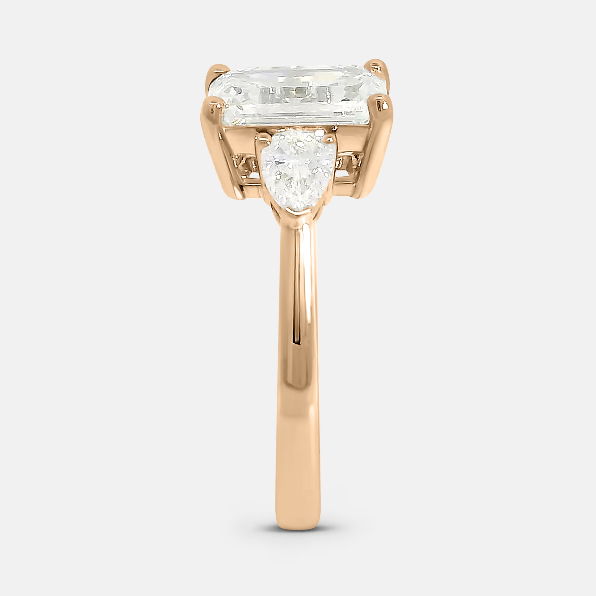 Candace Emerald Cut w/ Tapered Pear Engagement Ring