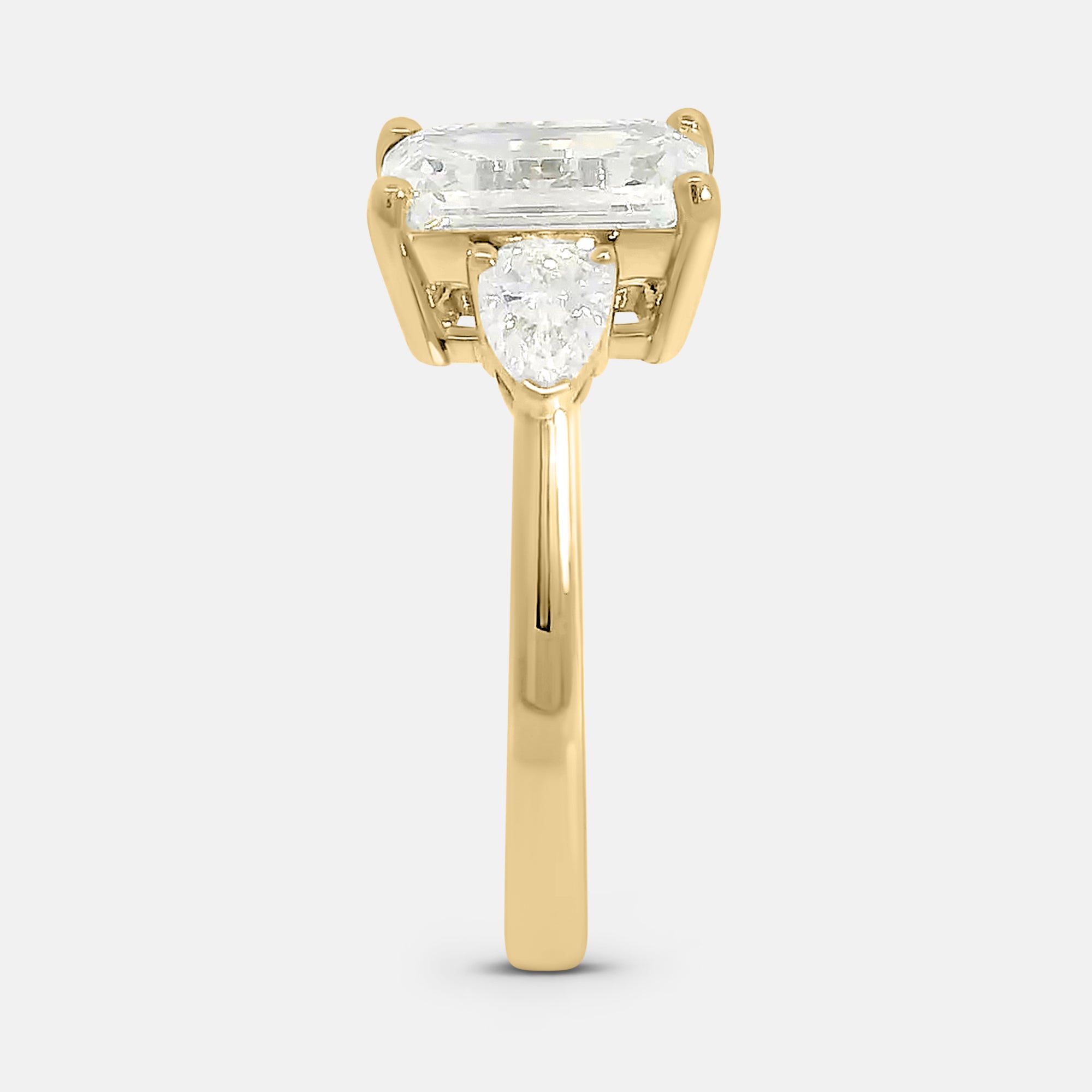 Candace Emerald Cut w/ Tapered Pear Engagement Ring