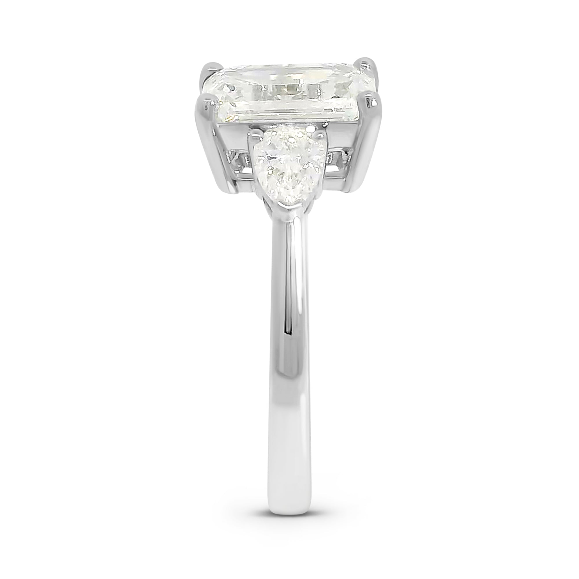 Candace Emerald Cut w/ Tapered Pear Engagement Ring