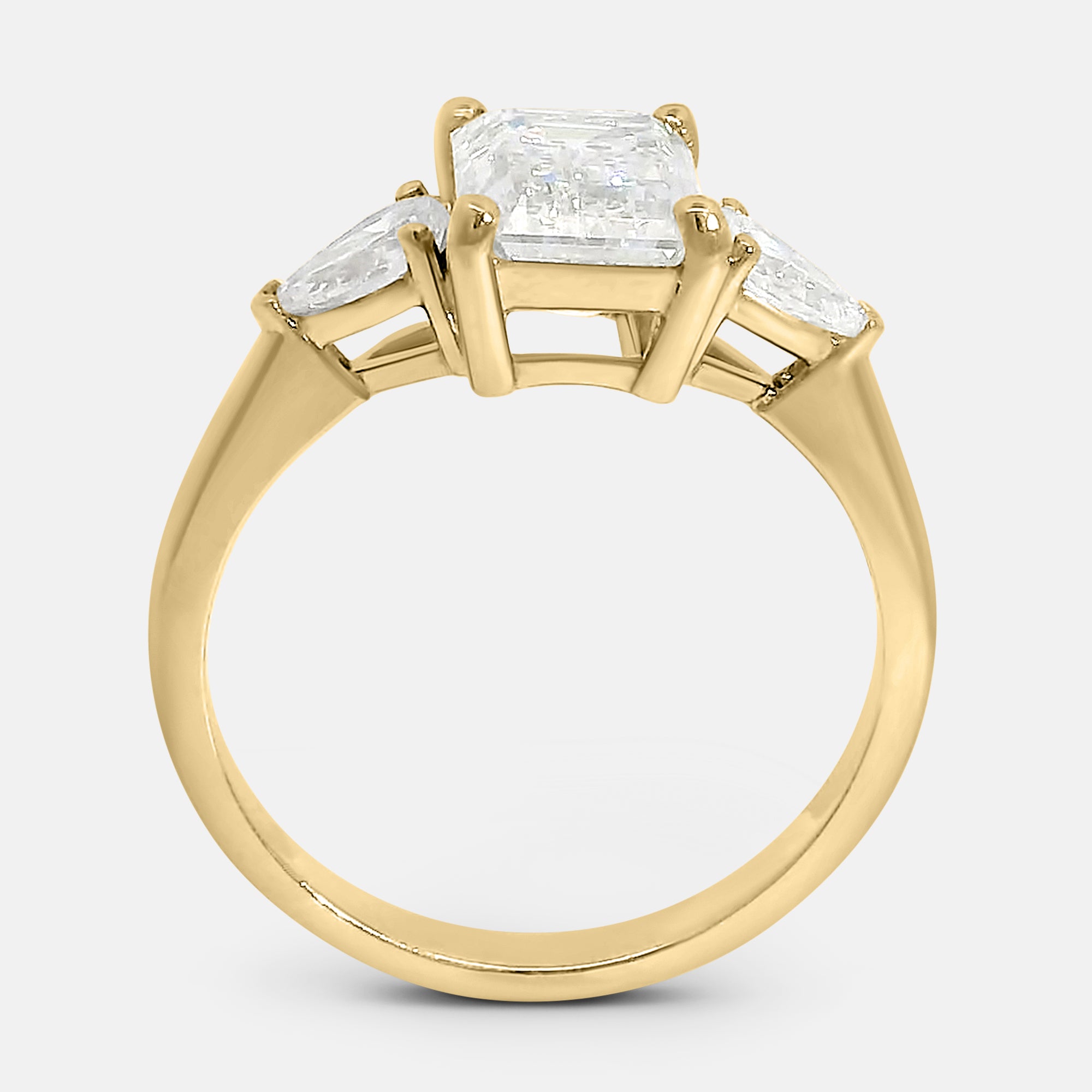 Candace Emerald Cut w/ Tapered Pear Engagement Ring