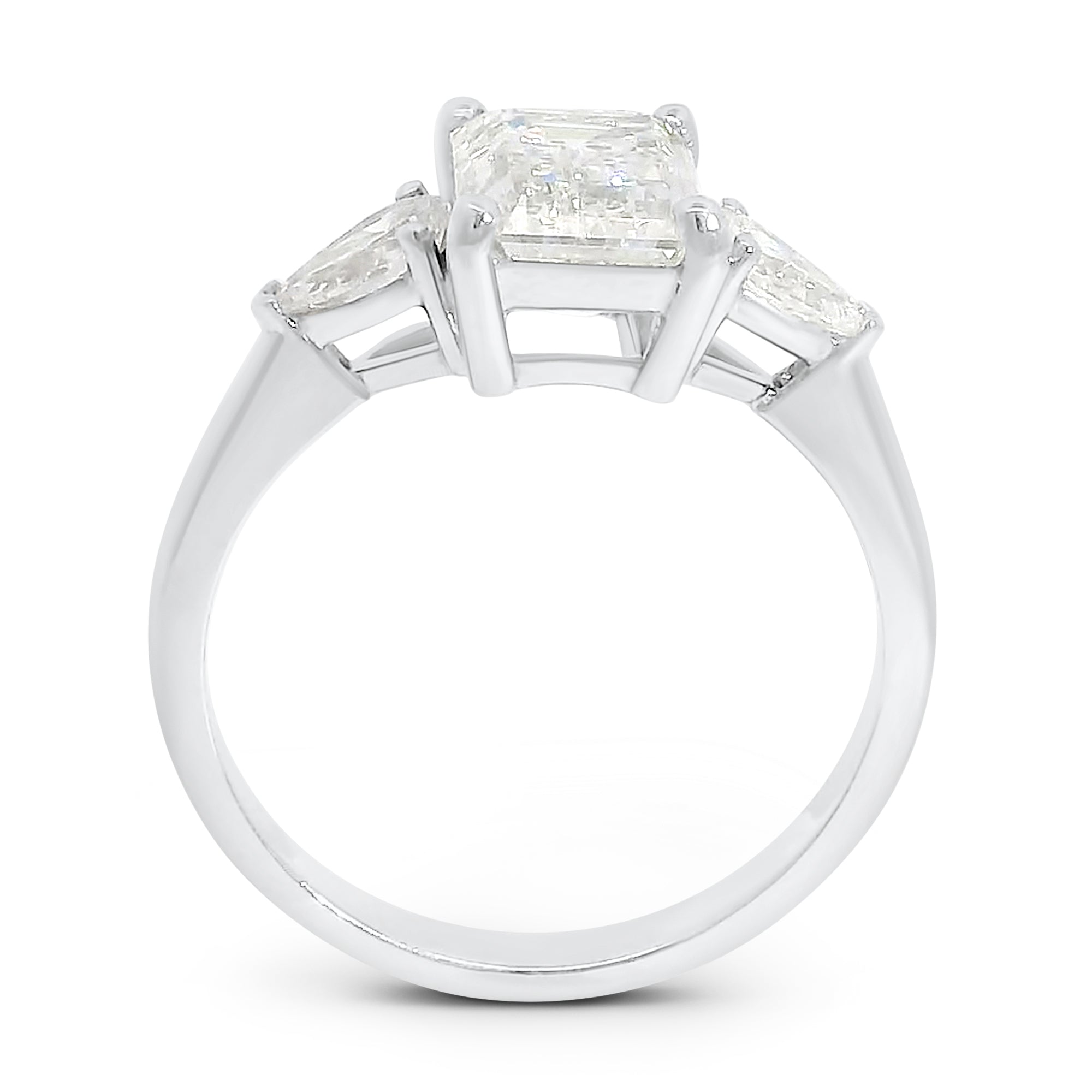 Candace Emerald Cut w/ Tapered Pear Engagement Ring