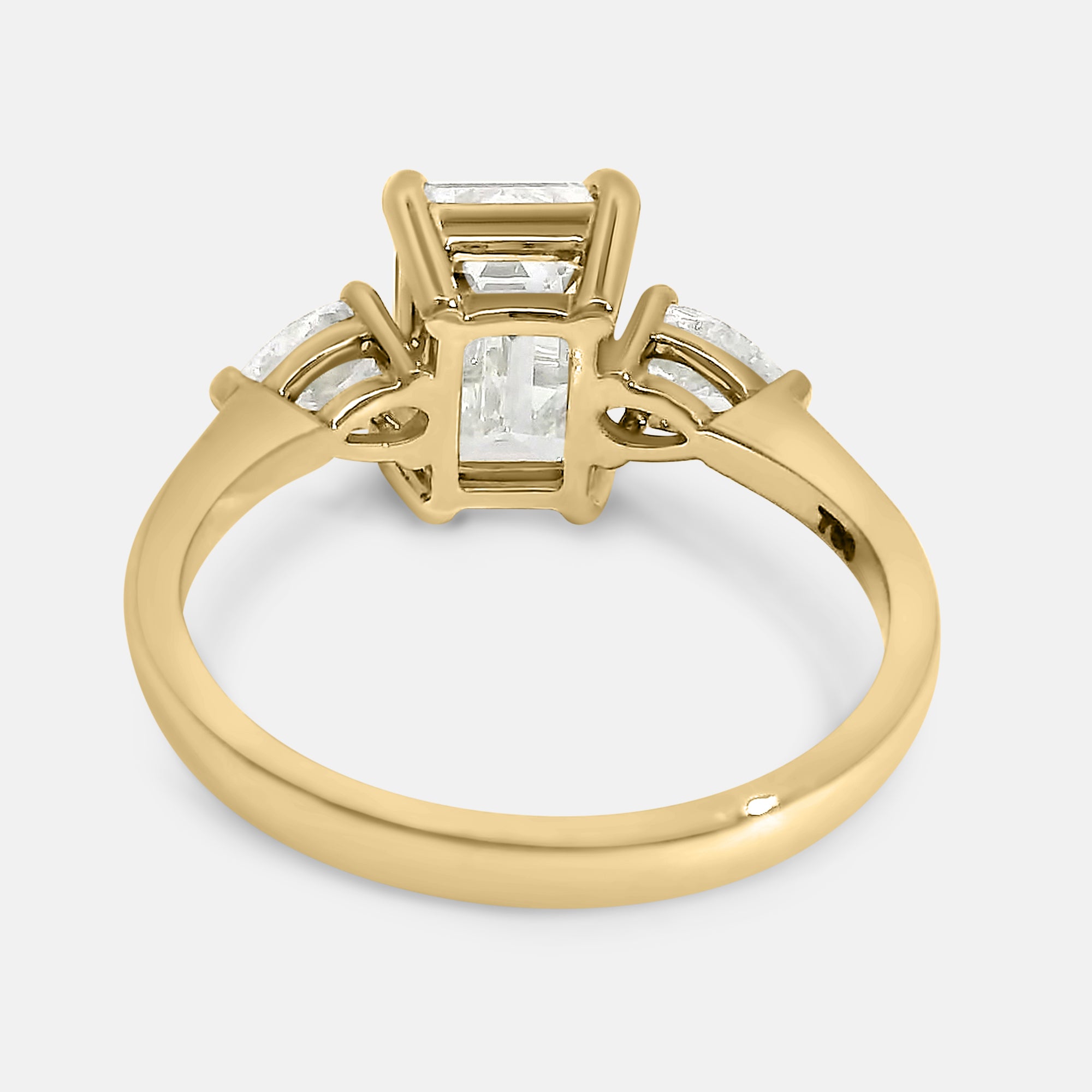 Candace Emerald Cut w/ Tapered Pear Engagement Ring