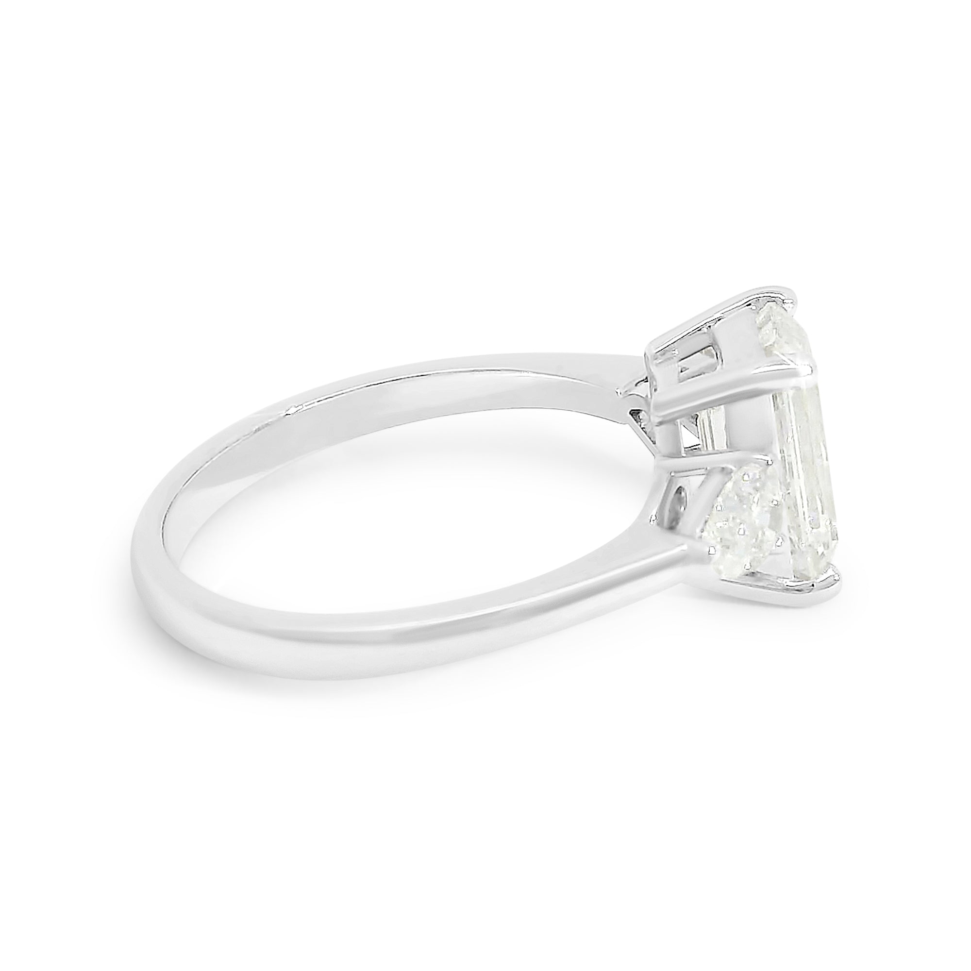 Candace Emerald Cut w/ Tapered Pear Engagement Ring