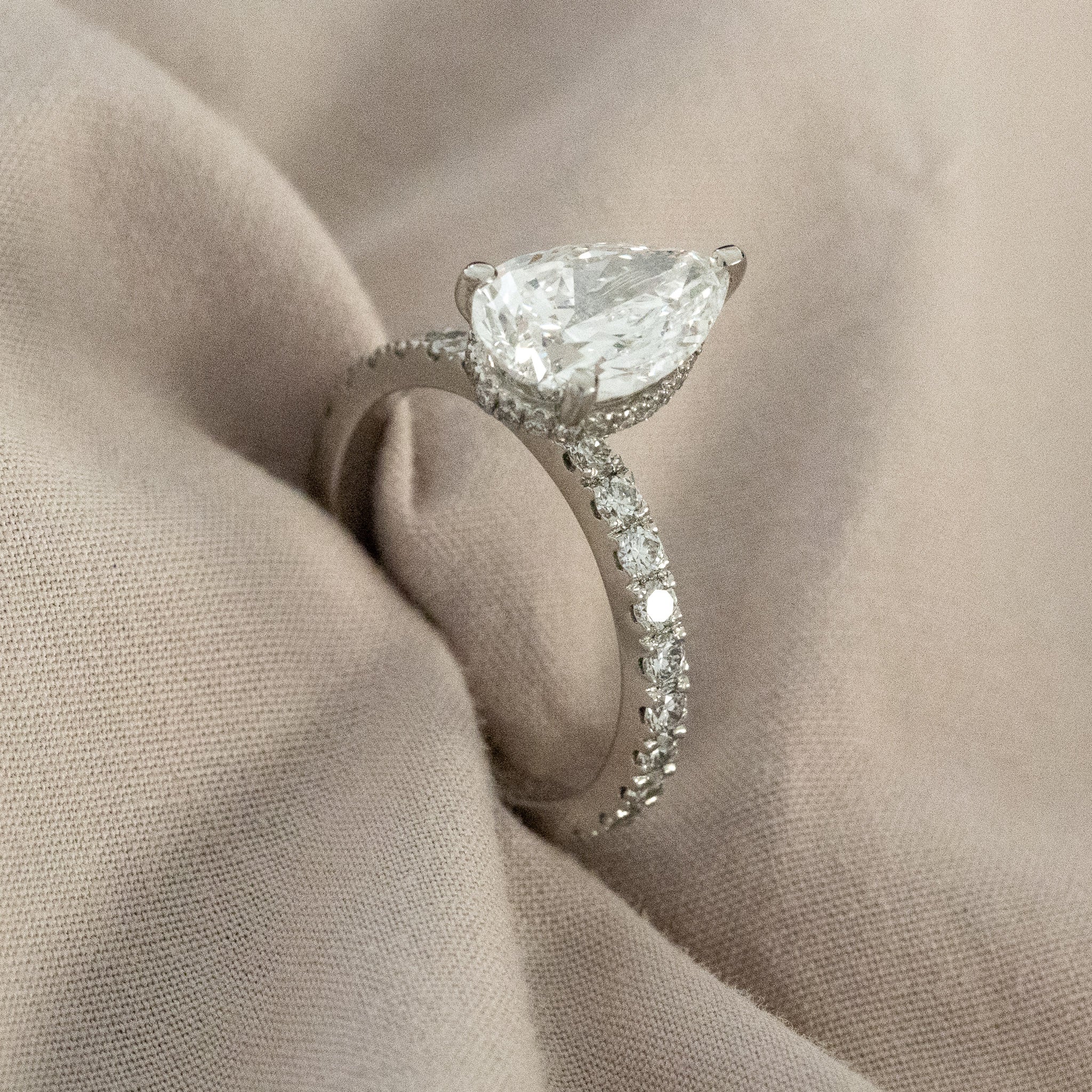 Jordan Pear Cut Engagement Ring w/ Hidden Halo
