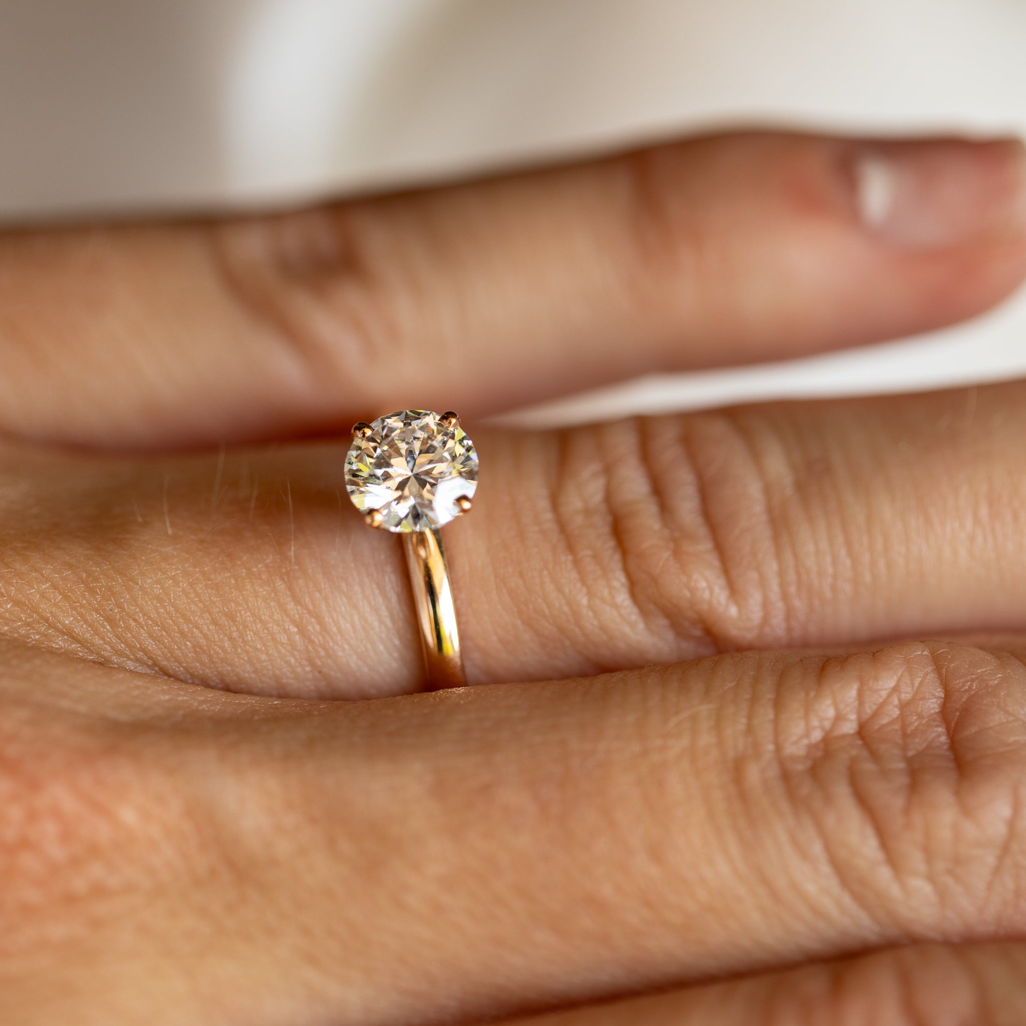 Peace Round Brilliant Cut Engagement Ring