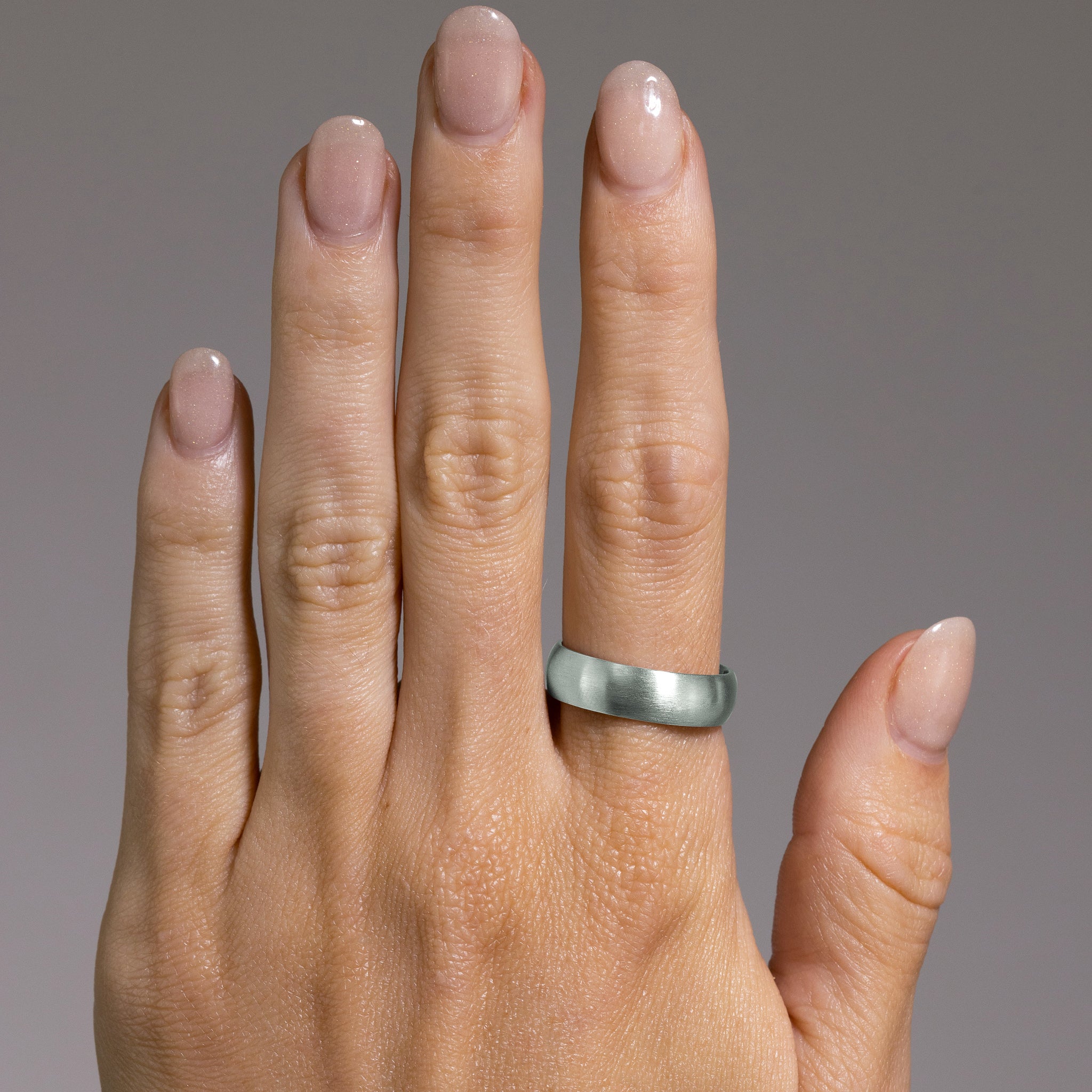 6mm Brushed Rounded Wedding Band