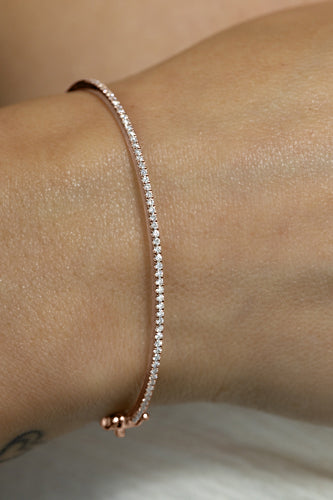 Half Pave Diamond Bangle (0.45tcw)