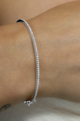 Half Pave Diamond Bangle (0.45tcw)