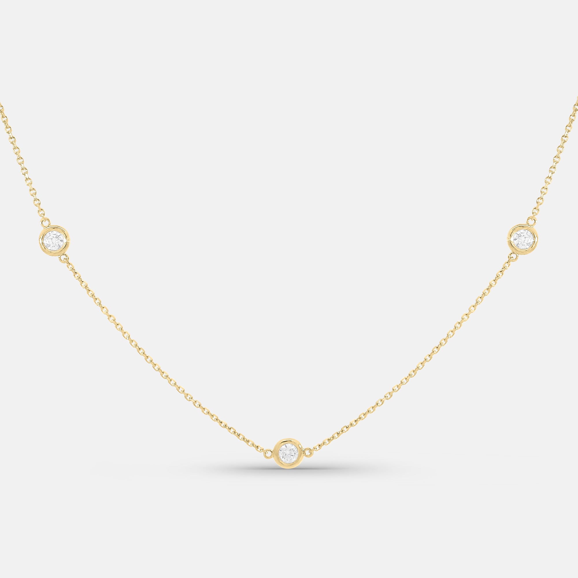 7 Diamond Bezel Necklace