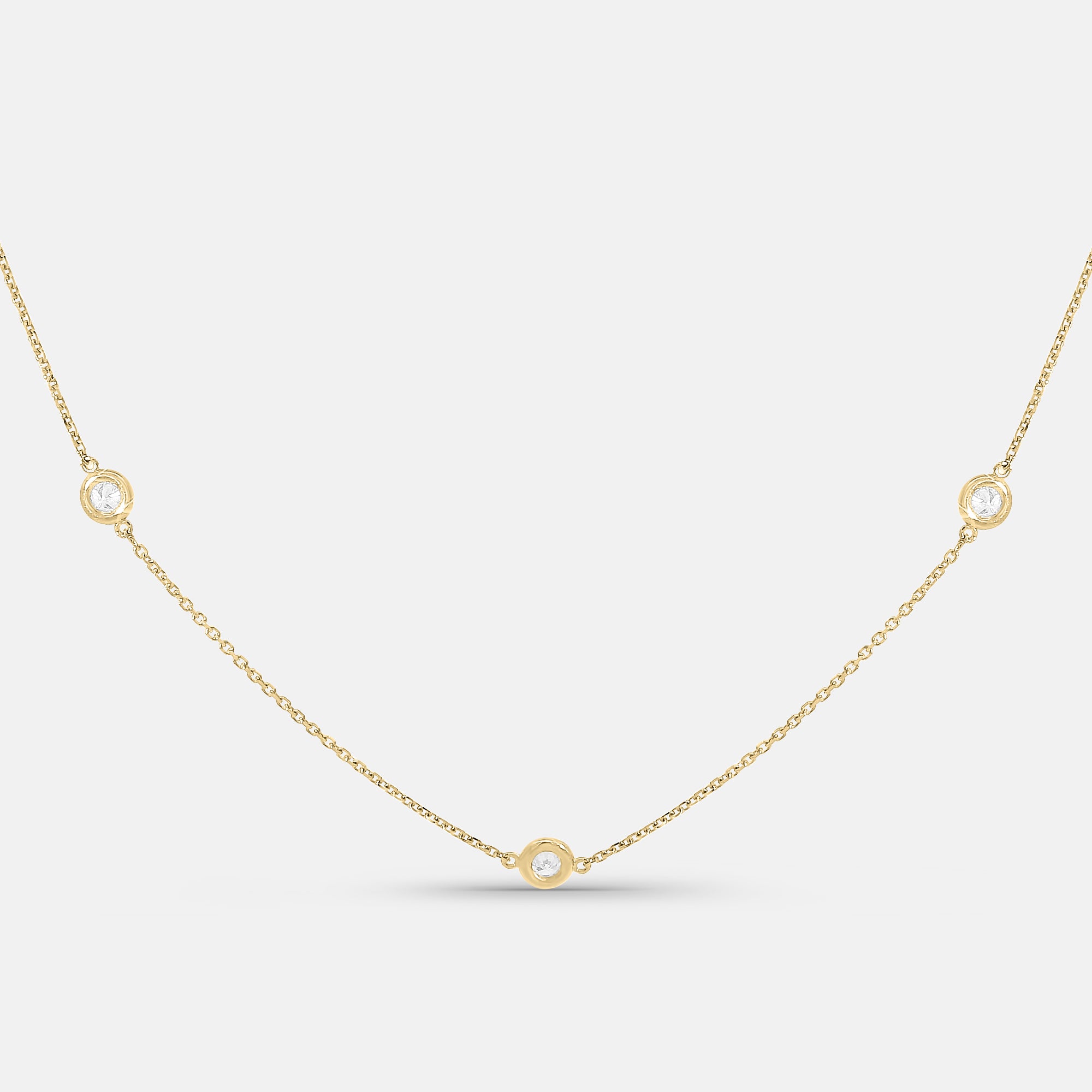 7 Diamond Bezel Necklace
