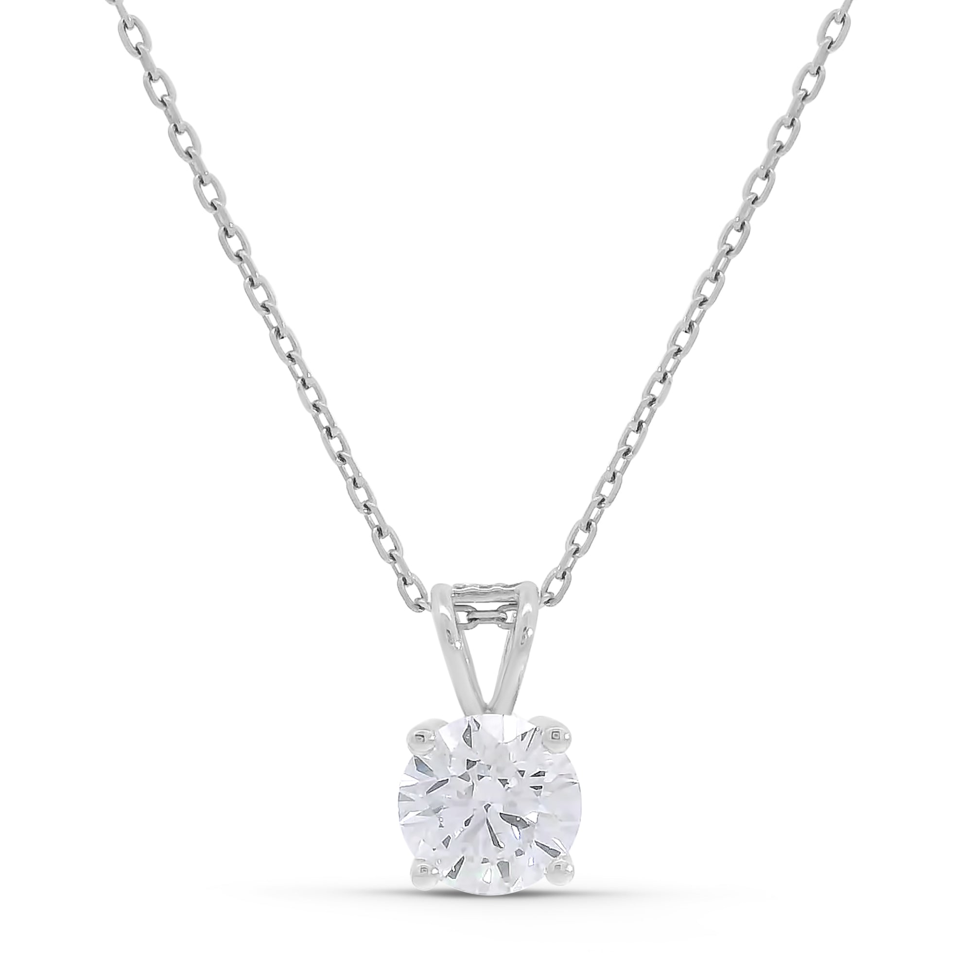 Brilliant/ Round Solitaire Pendant w/ Chain (1tcw)