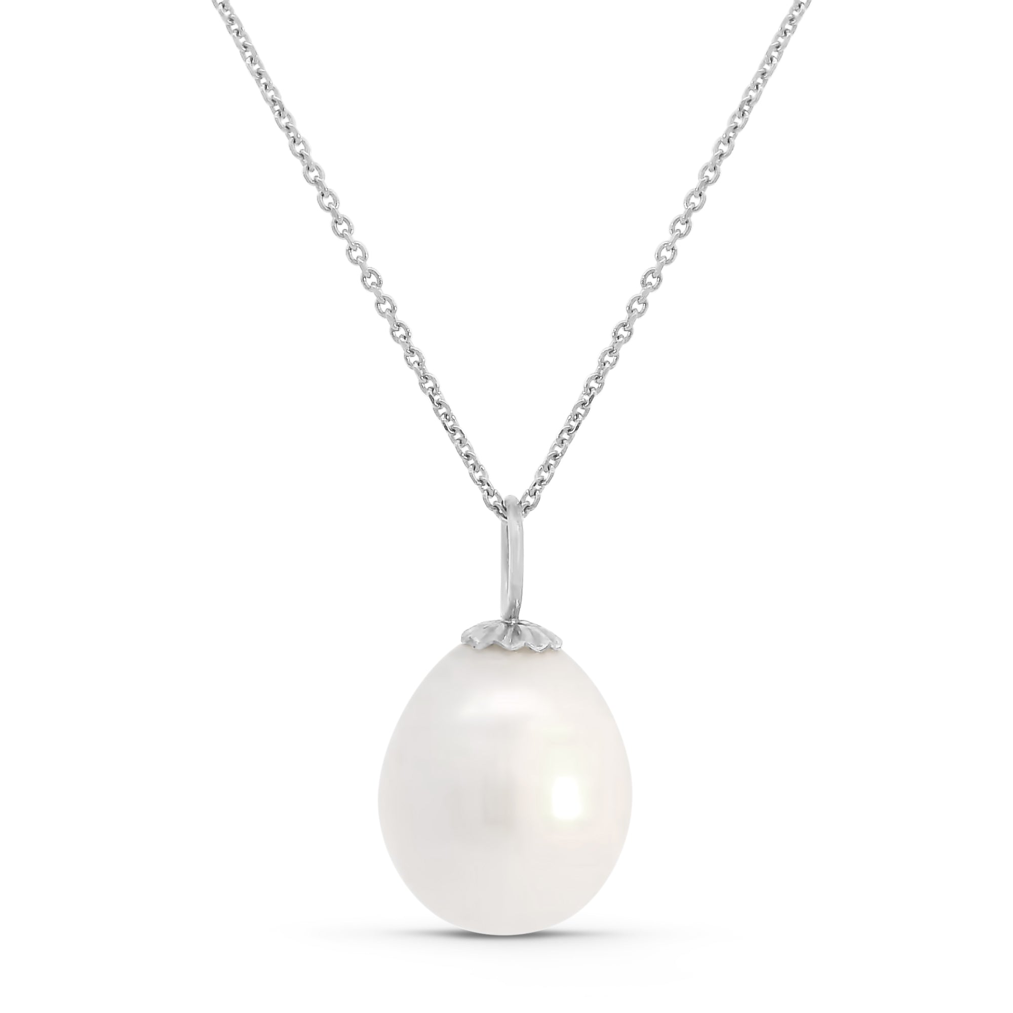 Solitaire Freshwater Pearl Necklace (White)
