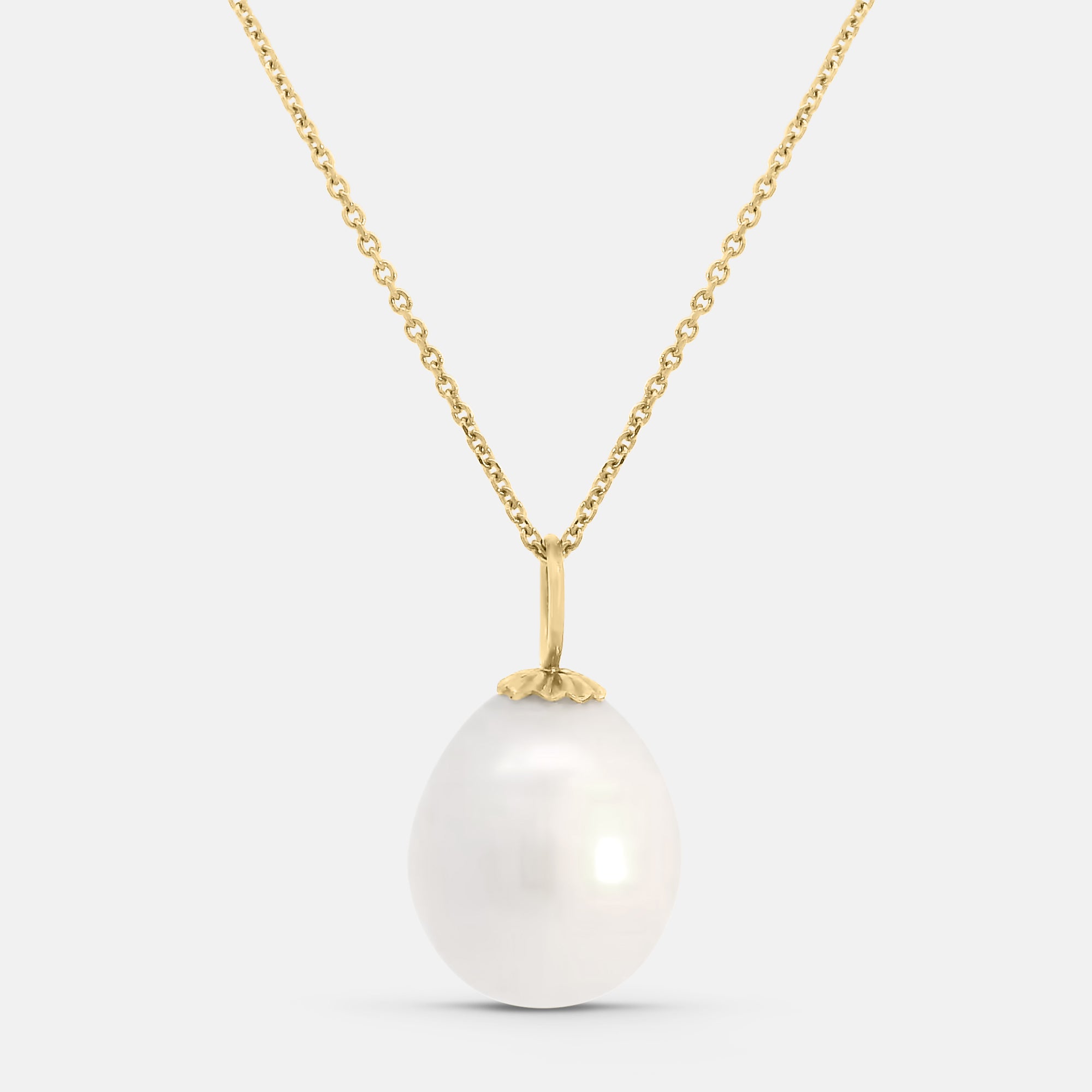 Solitaire Freshwater Pearl Necklace (White)