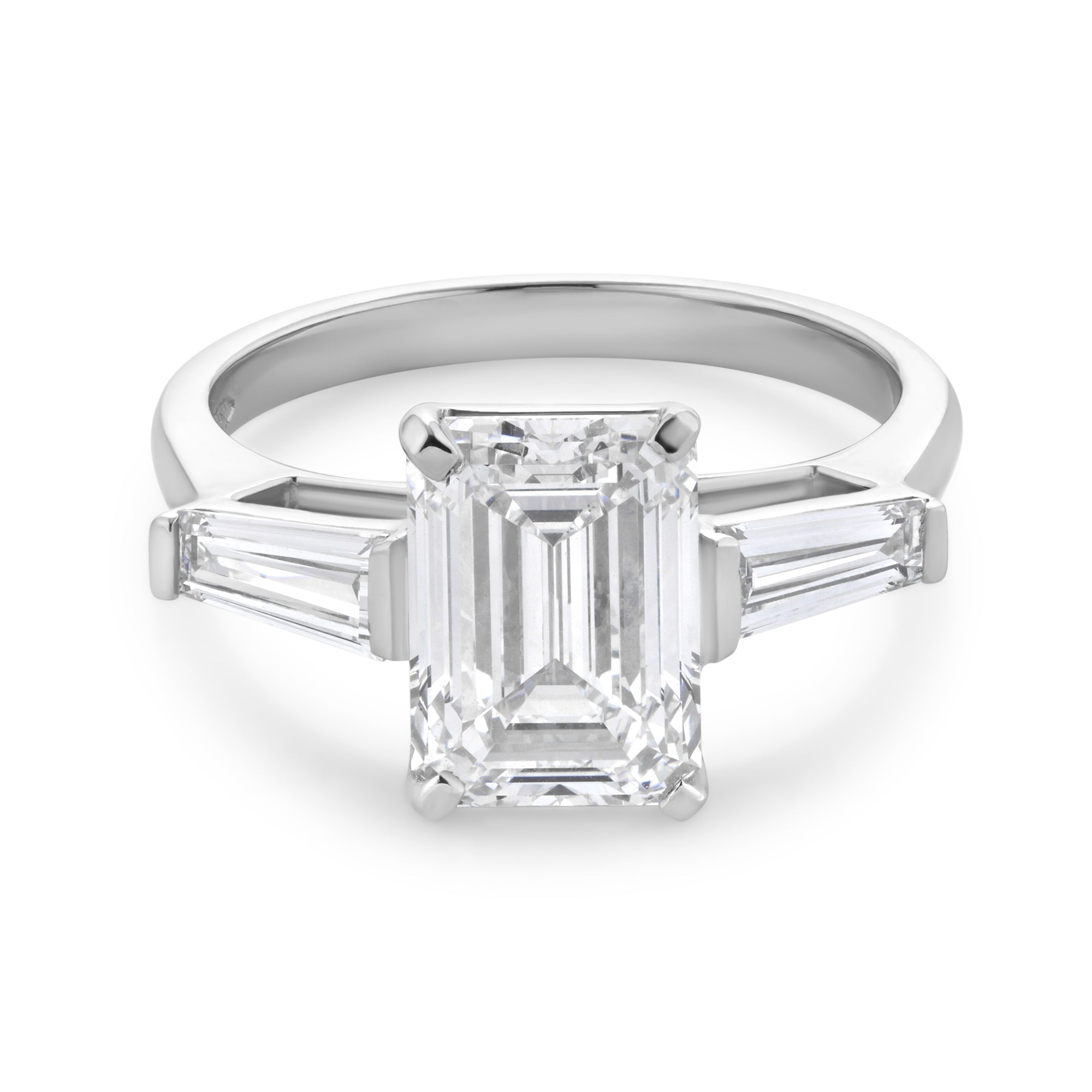 Rachel Emerald w/ Tapered Sides Engagement Ring