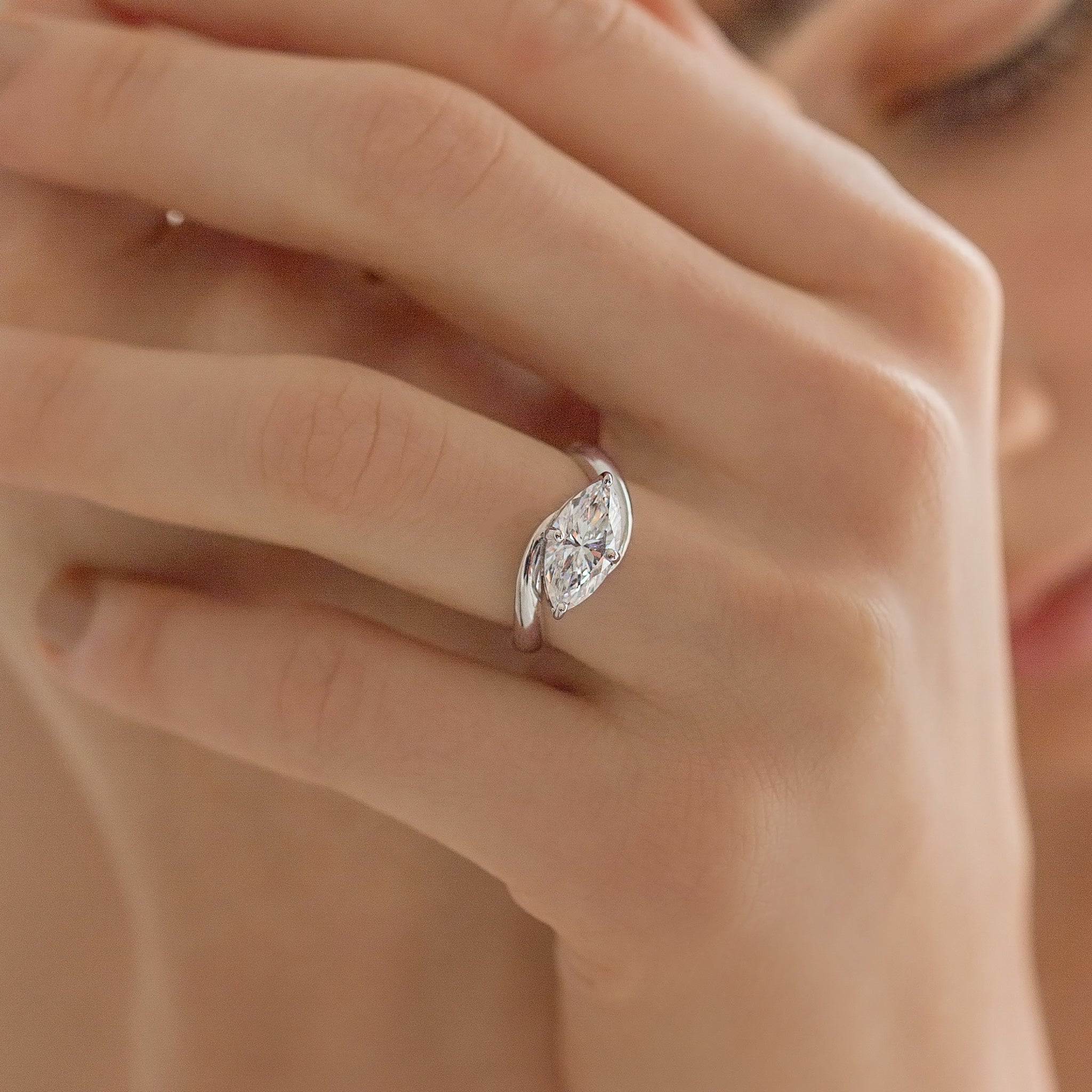 Peace Marquise Engagement Ring